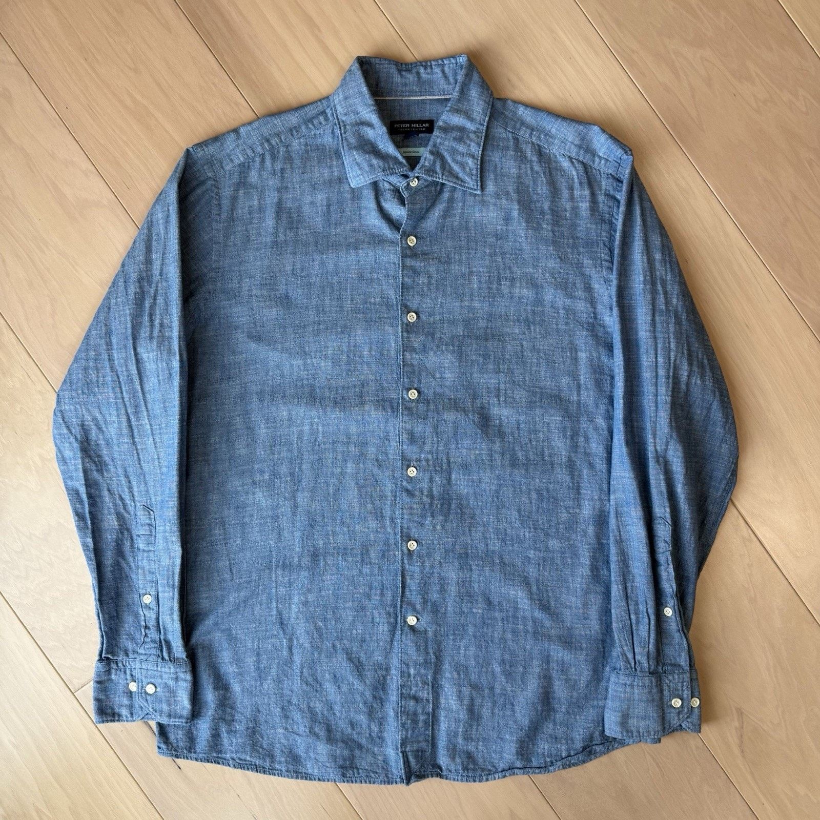 Peter Millar Peter Millar Chambray Shirt Large Blue Lightweight Button Up Size US L / EU 52-54 / 3 - 2 Thumbnail