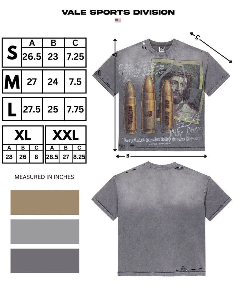 Vale 💀Vale Faith Thrashed Tee💀 Size US XL / EU 56 / 4 - 6 Thumbnail