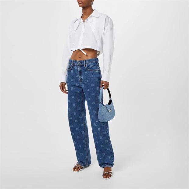 Alexander Wang o1g2r1mq0824 EZ Mid Rise Straight Leg Jeans in Deep Blue Size 30" / US 8 / IT 44 - 4 Thumbnail