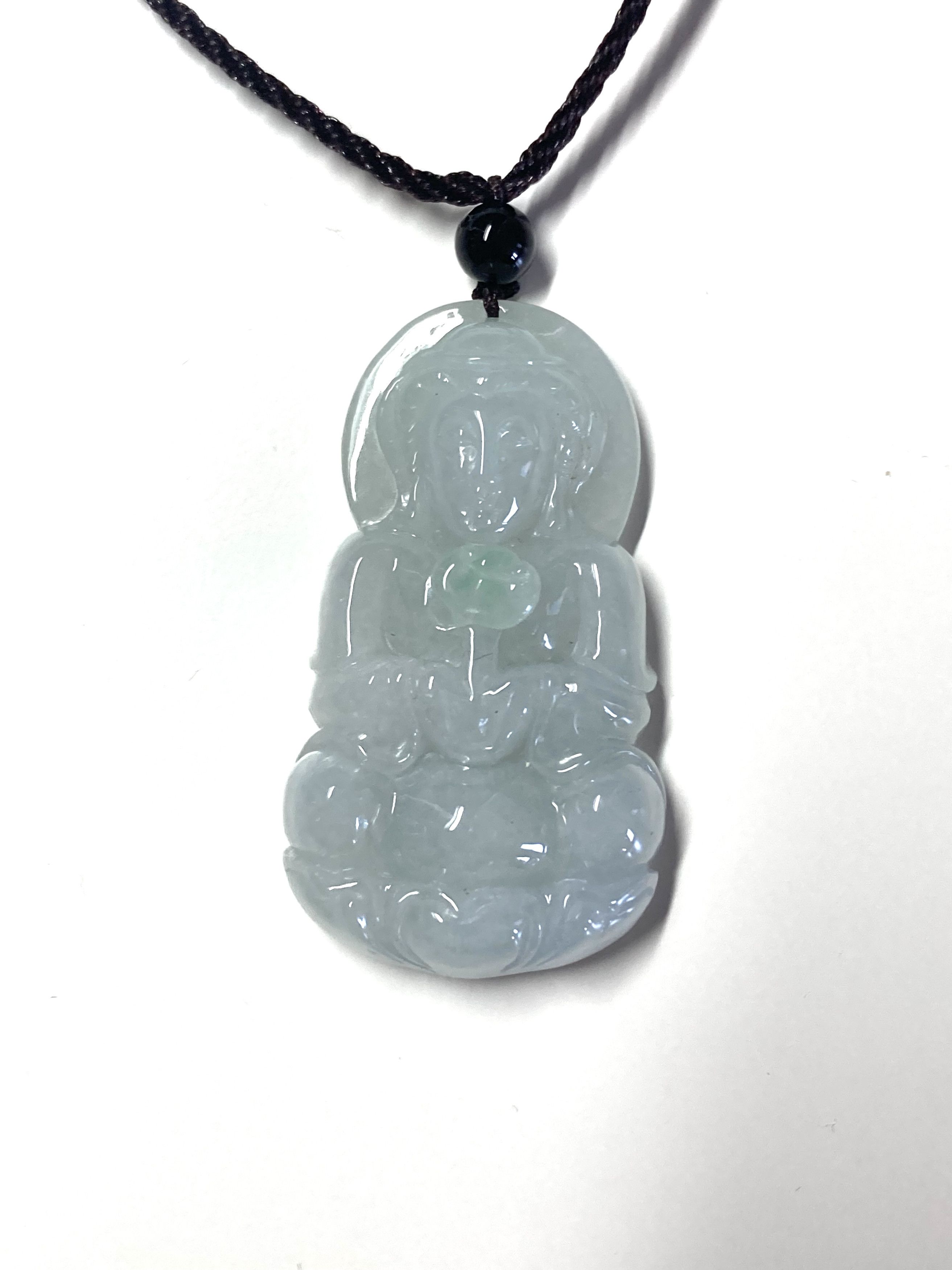 Other 60003 Certified Jadeite jade Green Guanyin kwan Yin Pendant Size ONE SIZE - 1 Thumbnail