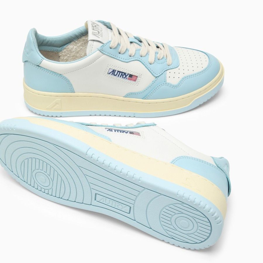 AUTRY o1d2blof0824 Leather Low-Top Trainers in White & Light Blue Size US 7 / IT 37 - 5 Thumbnail