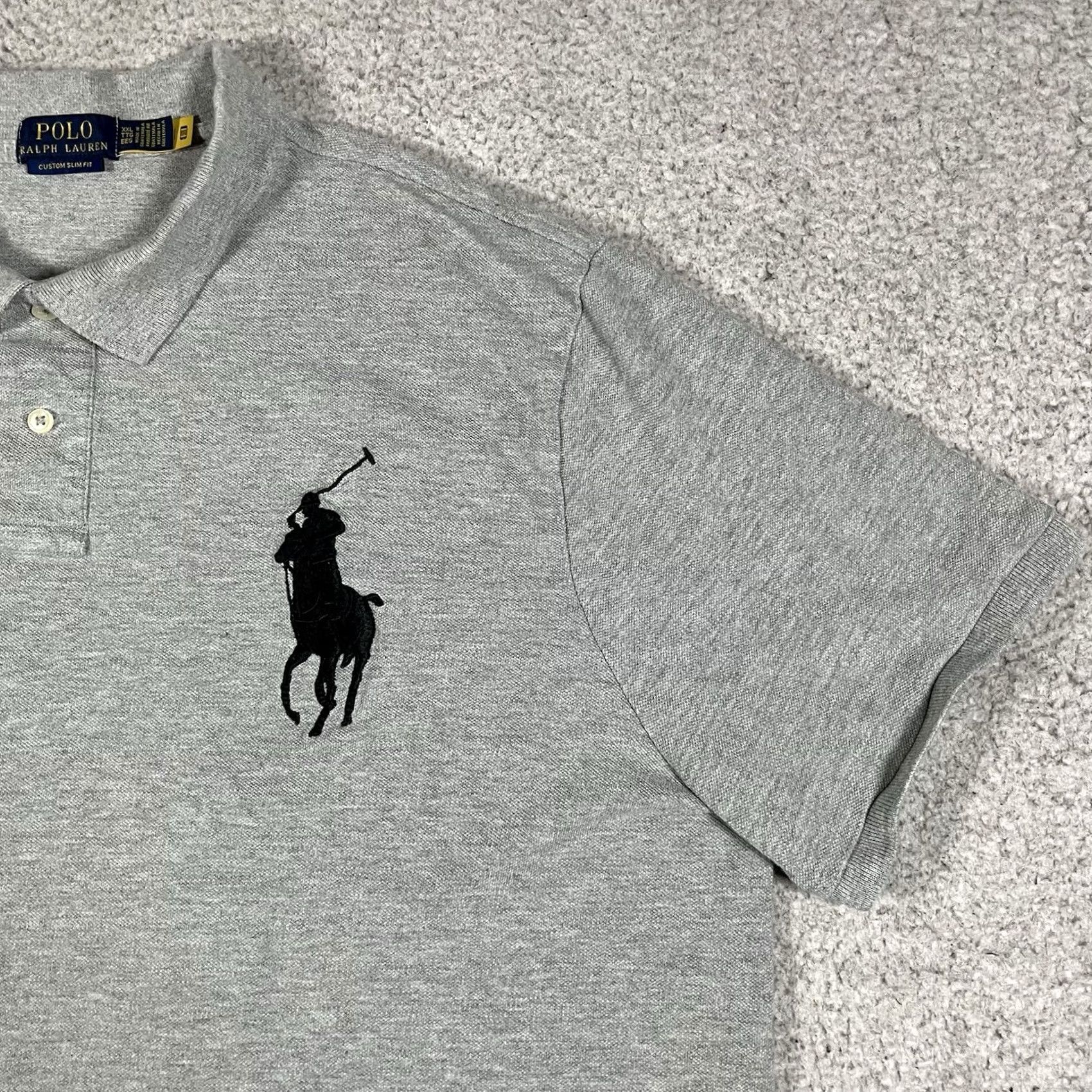 Polo Ralph Lauren Polo Ralph Lauren Shirt Mens 2XL Gray Big Pony #3 Short Sleeve Embroidered Polo Shirt Gray 2XL Mens Size US XXL / EU 58 / 5 - 3 Thumbnail