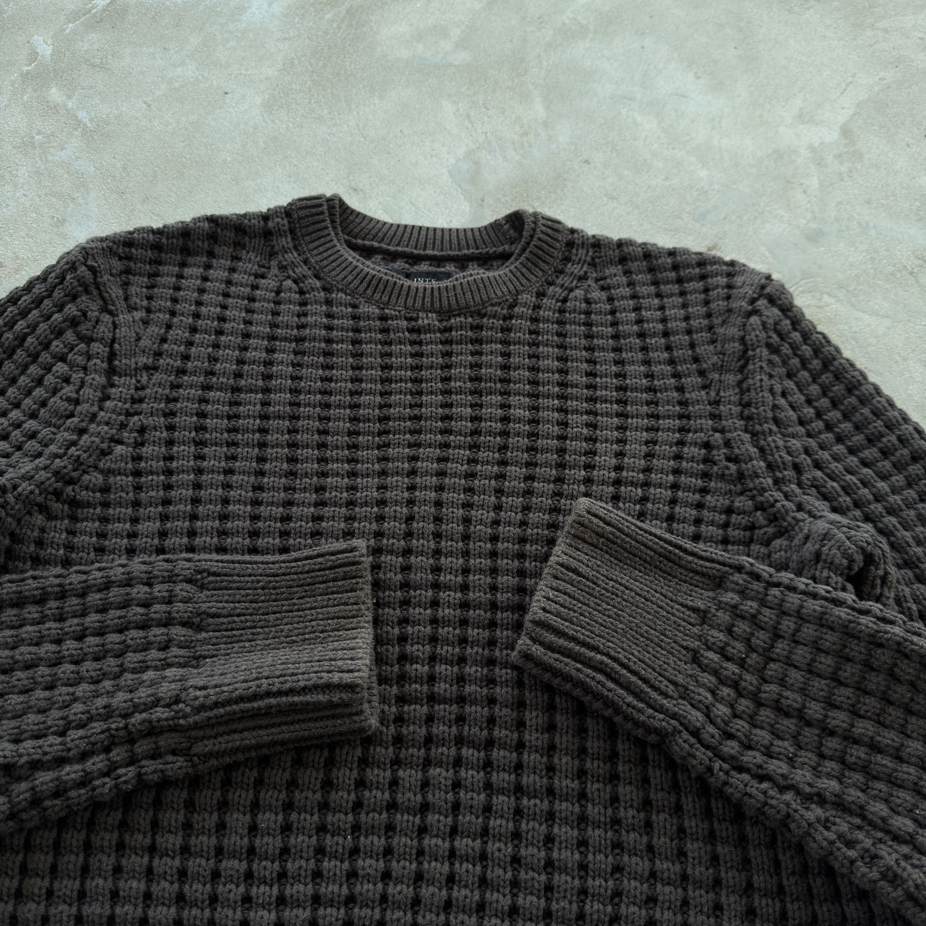 Allsaints AllSaints Waffle Knit Sweater Dark Brown Crewneck Size M Size US M / EU 48-50 / 2 - 4 Thumbnail