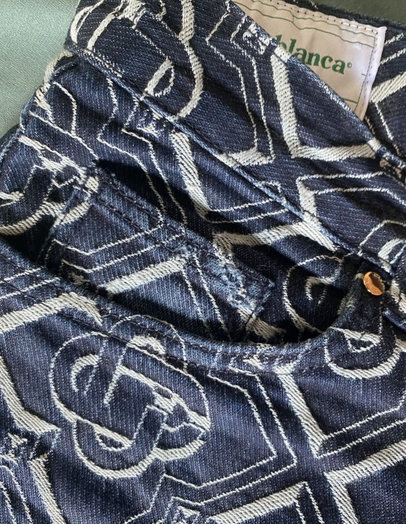 Casablanca Casablanca Navy OG Monogram Jacquard Jeans Size US 32 / EU 48 - 6 Thumbnail