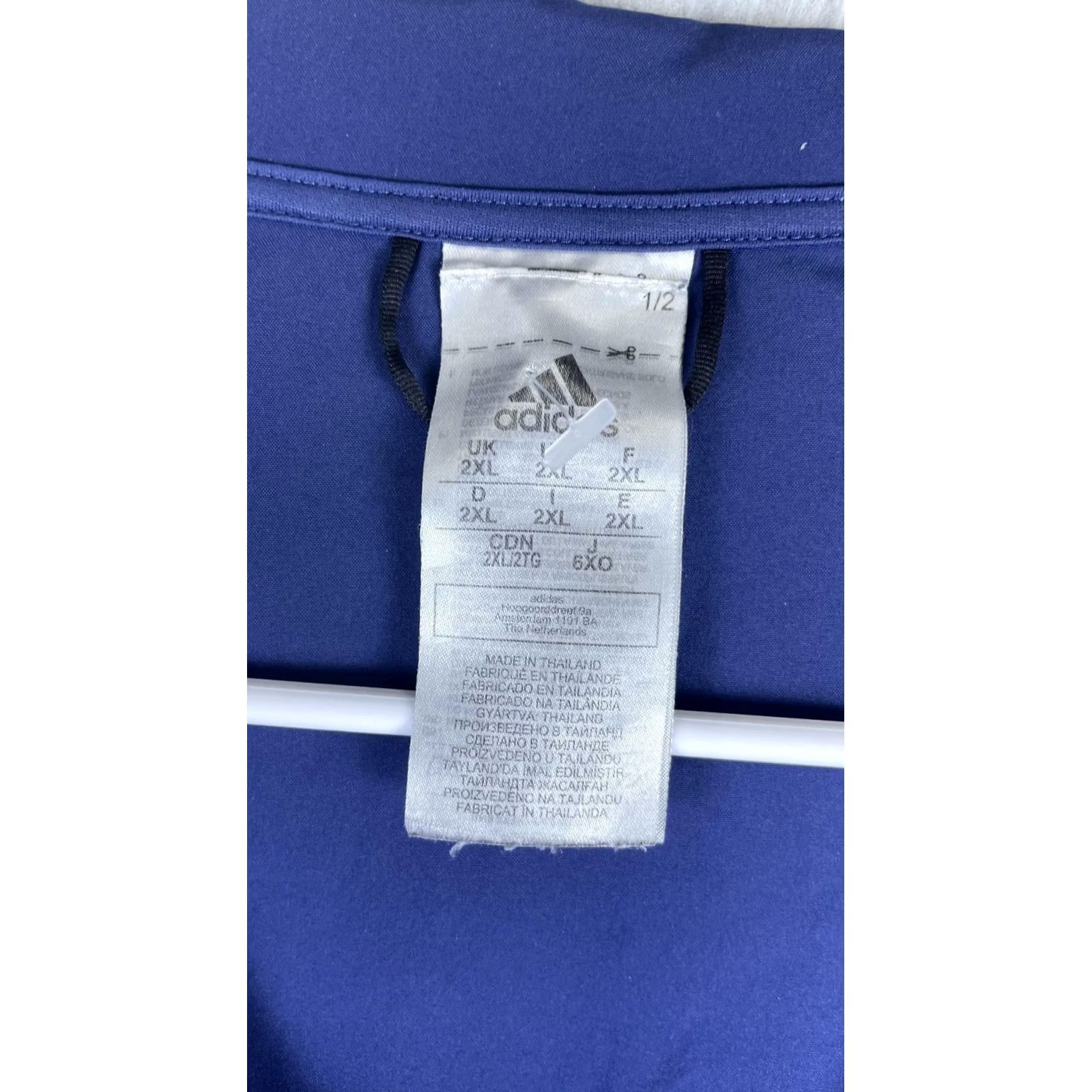Adidas Adidas Windbreaker Jacket 2XL Blue Mens 1/4 Zip Pullover Regular Fit Spring Casual Athletic Size US XXL / EU 58 / 5 - 3 Thumbnail