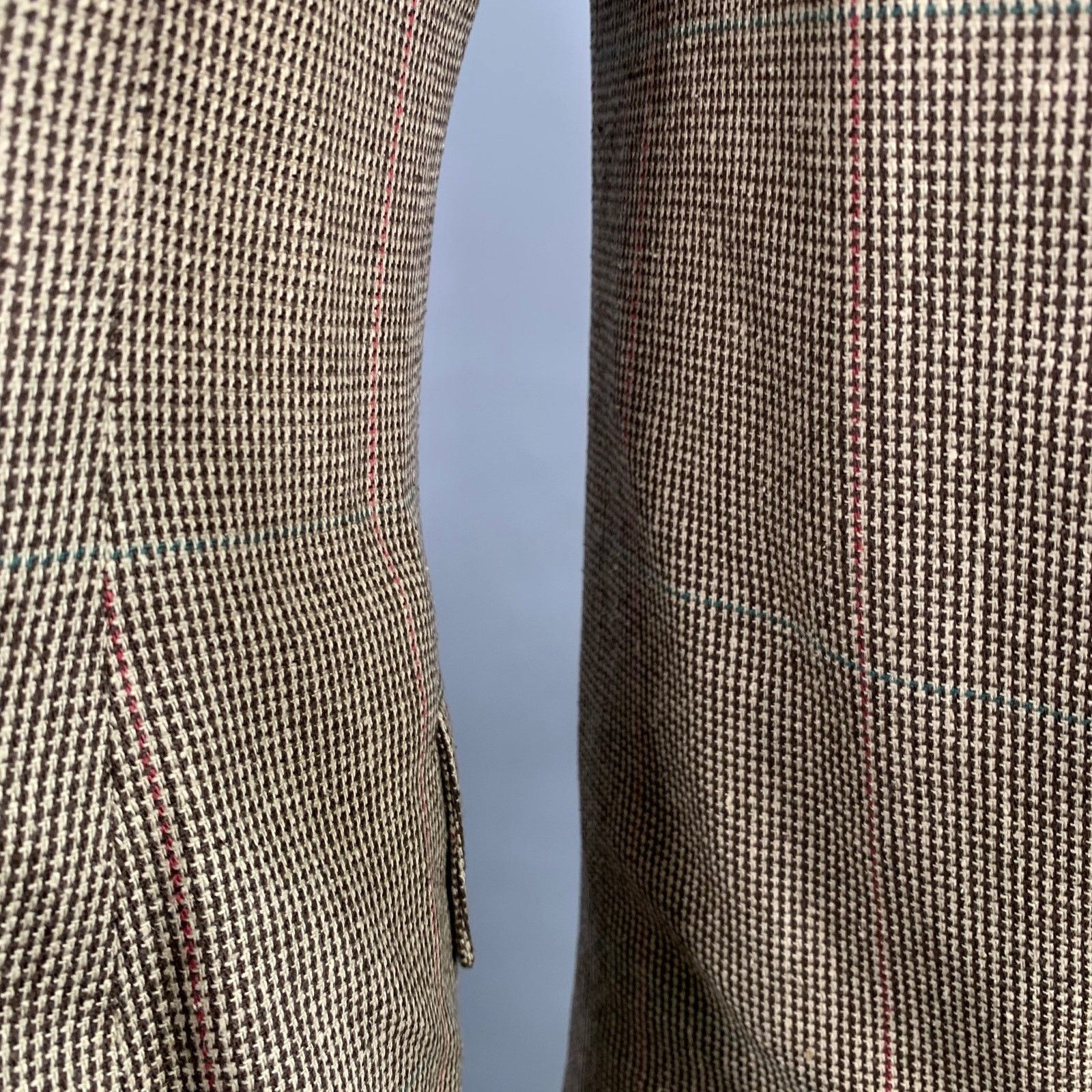 Other Size 42 Brown Cream Houndstooth Single Breasted Sport Coat Size 42R - 6 Thumbnail