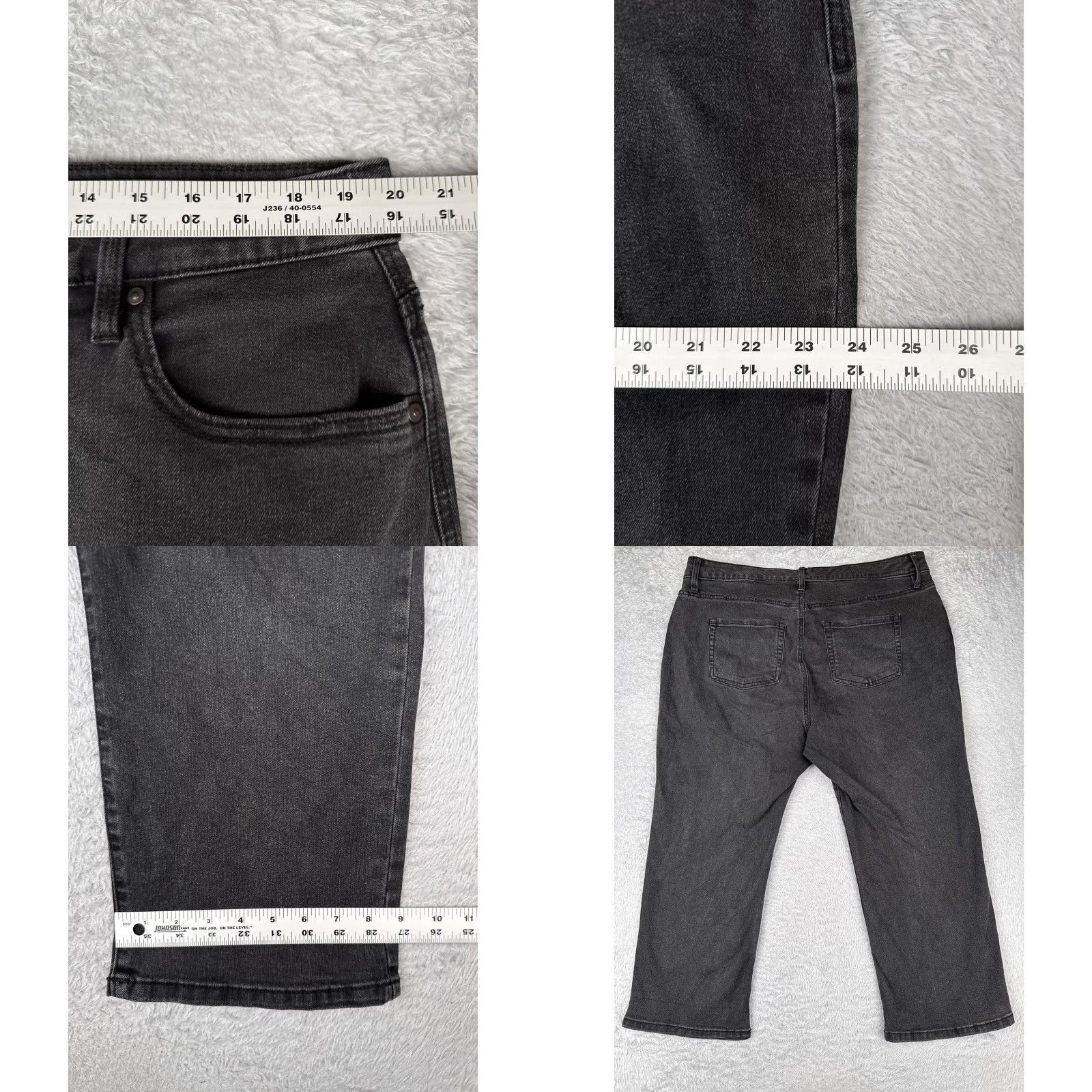 Style & Co Style & Co Curvy Capri Jeans Womens 18W Black Gray Stretch Denim Plus Size Jeans Size 40" / US 18 - 9 Thumbnail