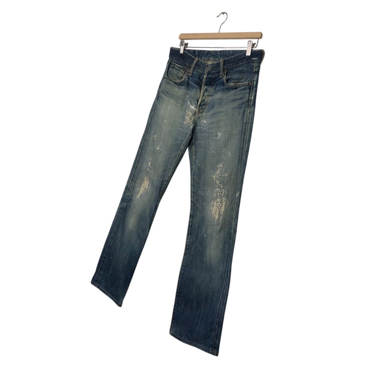OMNIGOD Omnigod Japanese Selvedge Distressed Faded Indigo Denim Rare Size US 32 / EU 48 - 3 Thumbnail