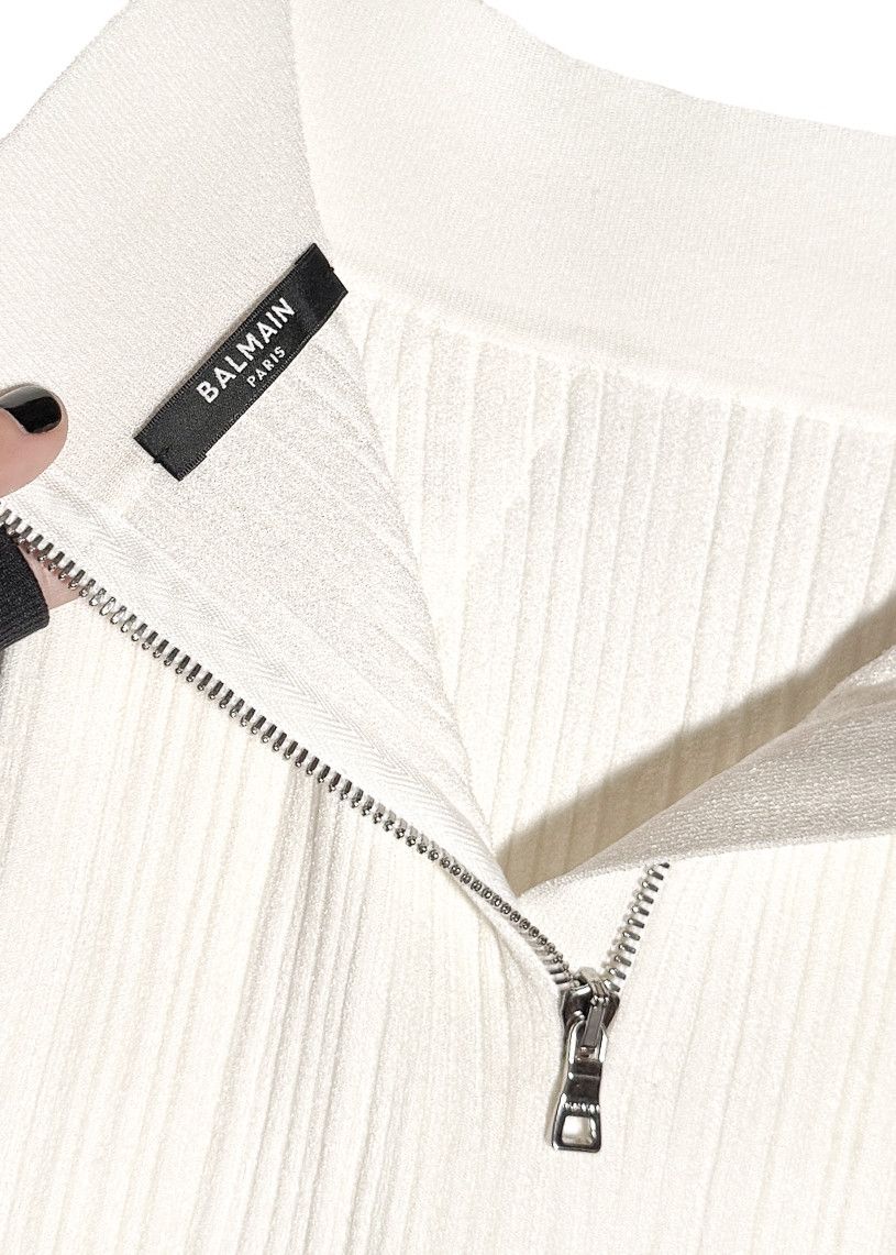 Balmain Balmain White Ribbed Seethrough Button Accent Skirt Size 26" / US 2 / IT 38 - 6 Thumbnail