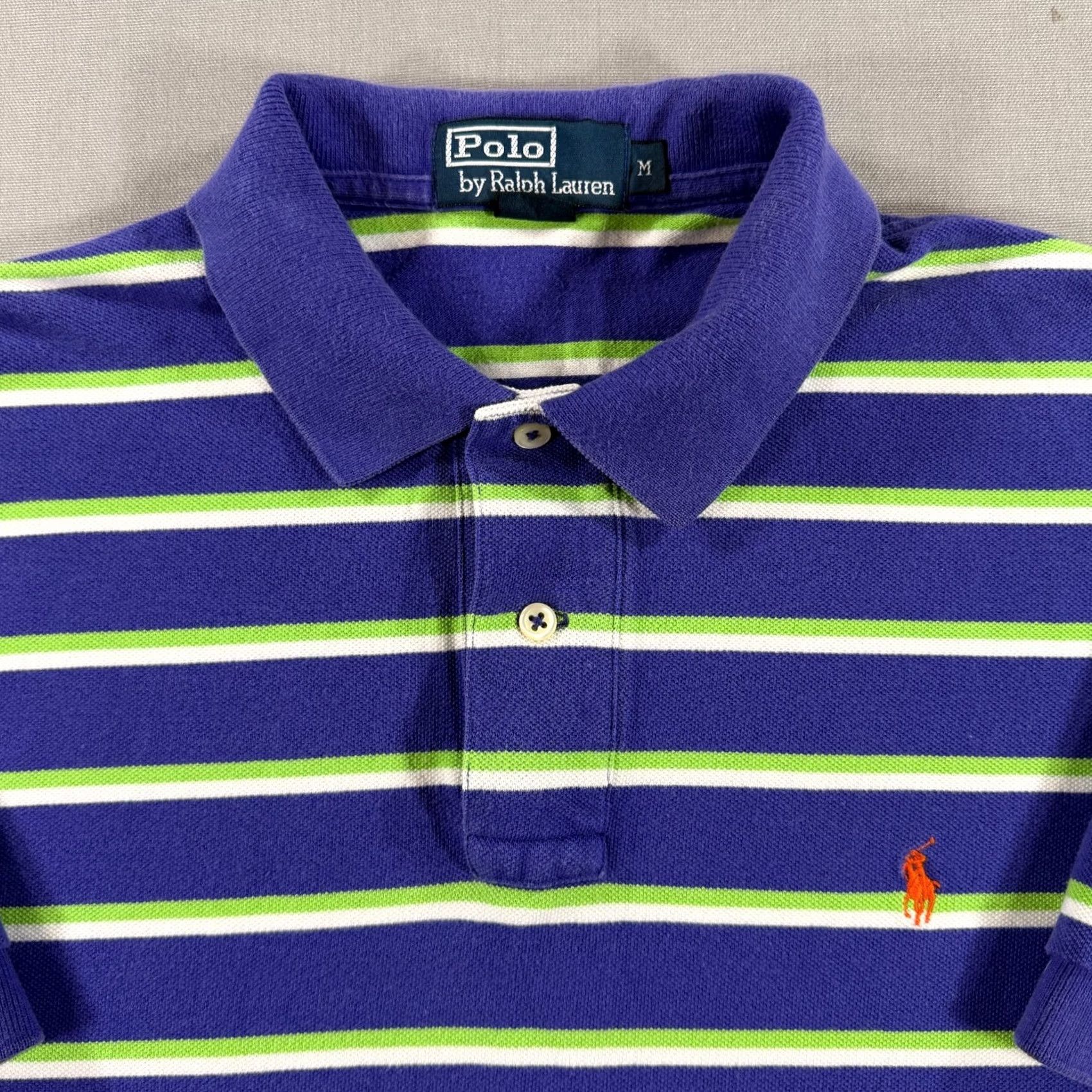 Polo Ralph Lauren VINTAGE Polo Ralph Lauren Polo Shirt Mens Medium Purple Rugby Knit 90s Y2K SS Size US M / EU 48-50 / 2 - 2 Thumbnail