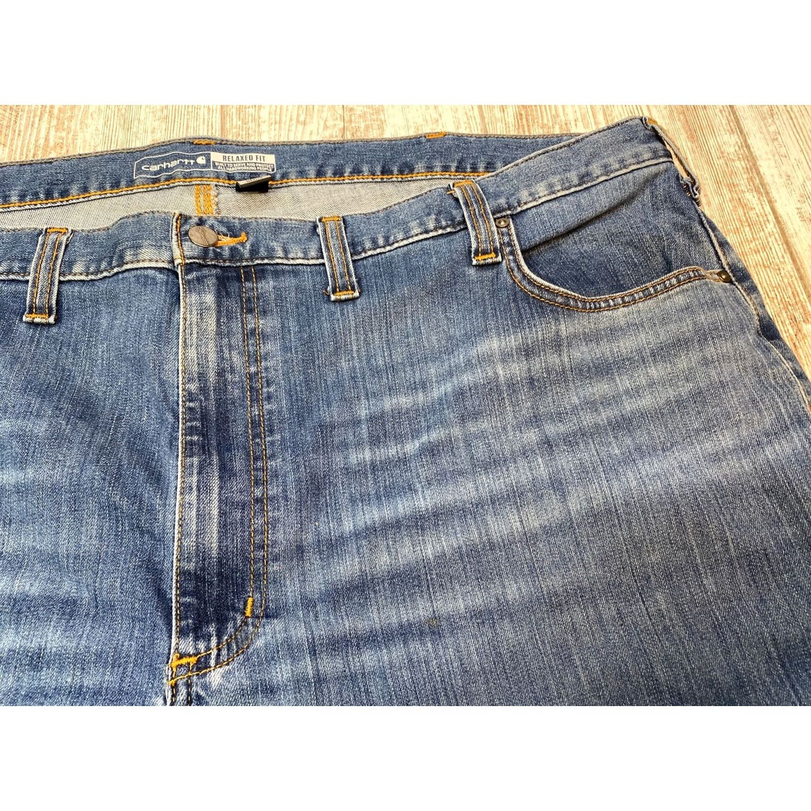 Carhartt Carhartt Jeans Relaxed Fit Rugged Flex 5 Pocket Size 48x30 BD2804M 7373 Blue Denim Mens Jeans Size US 32 / EU 48 - 7 Thumbnail