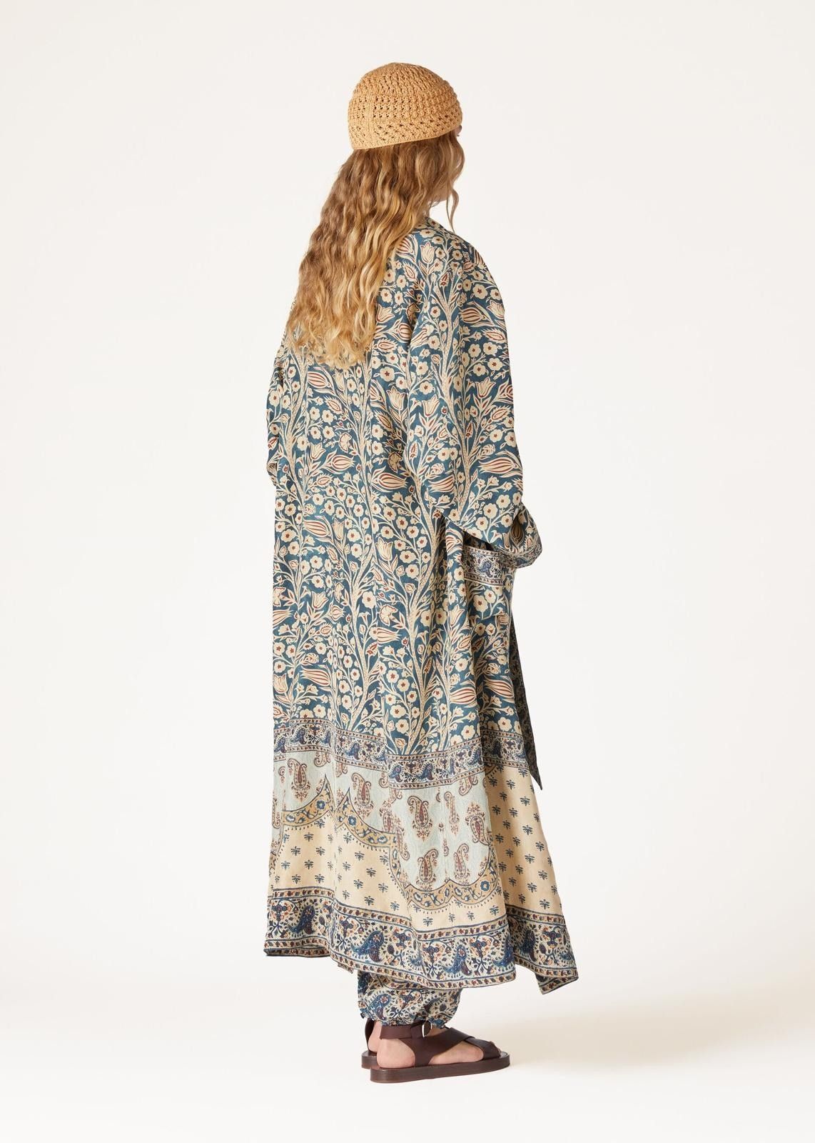 Loro Piana o1srvl11e0525 FAN8169 Silk Landry Coat in Multicolor Size XS / US 0-2 / IT 36-38 - 3 Thumbnail