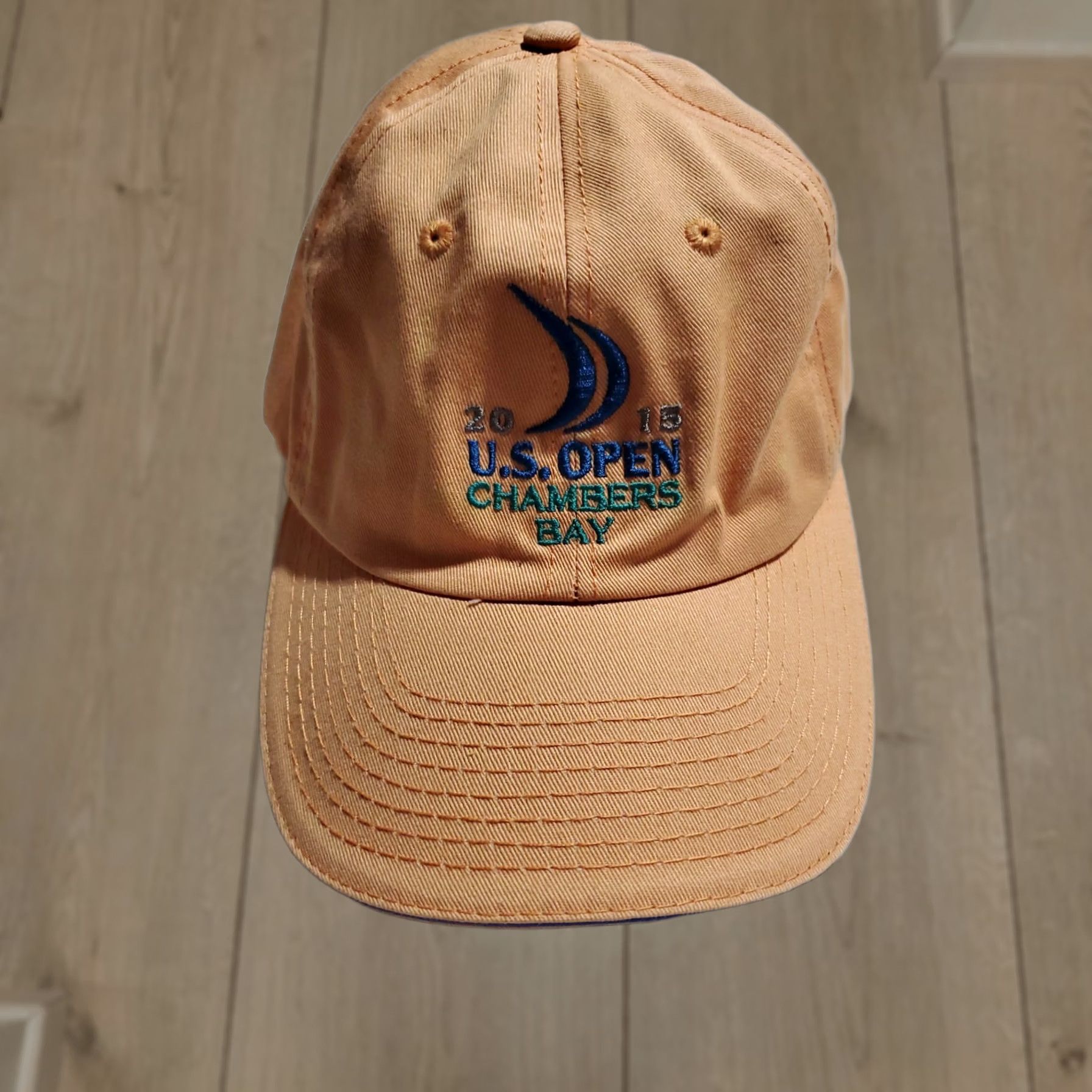 VINTAGE? 2015 US Open Chambers Bay USGA Member Embroidered Peach Adjustable Golf Hat