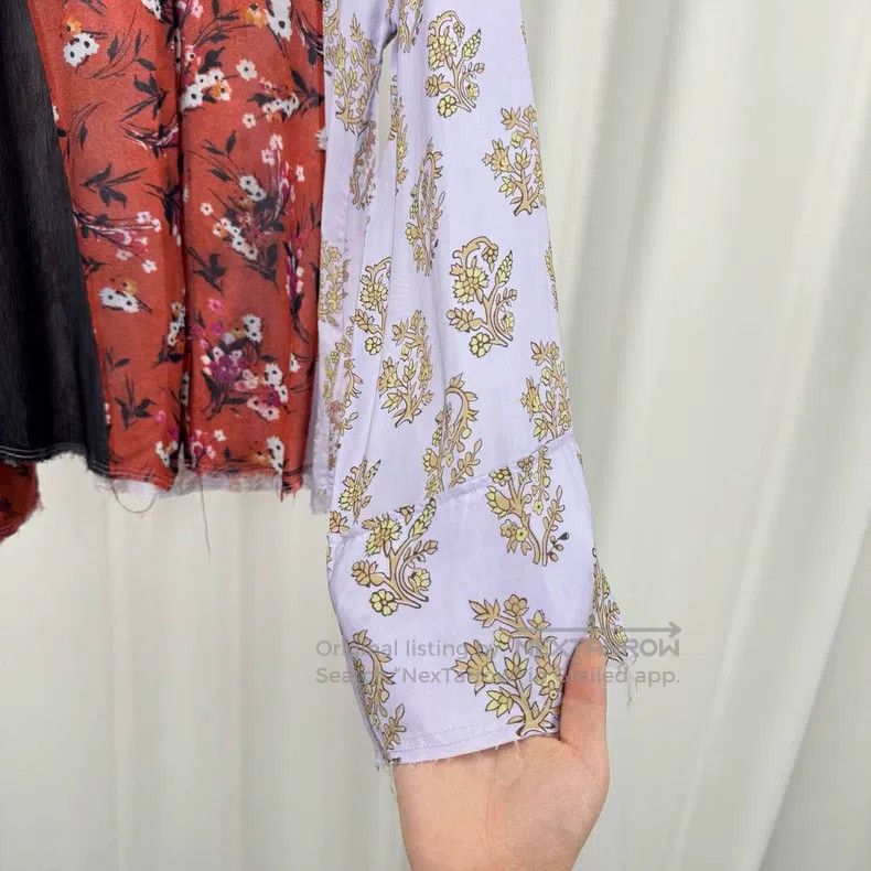 Acne Studios Acne Studios Floral Patch Mulberry Silk Long Sleeve Shirt Size 4XL / US 24-26 - 4 Thumbnail