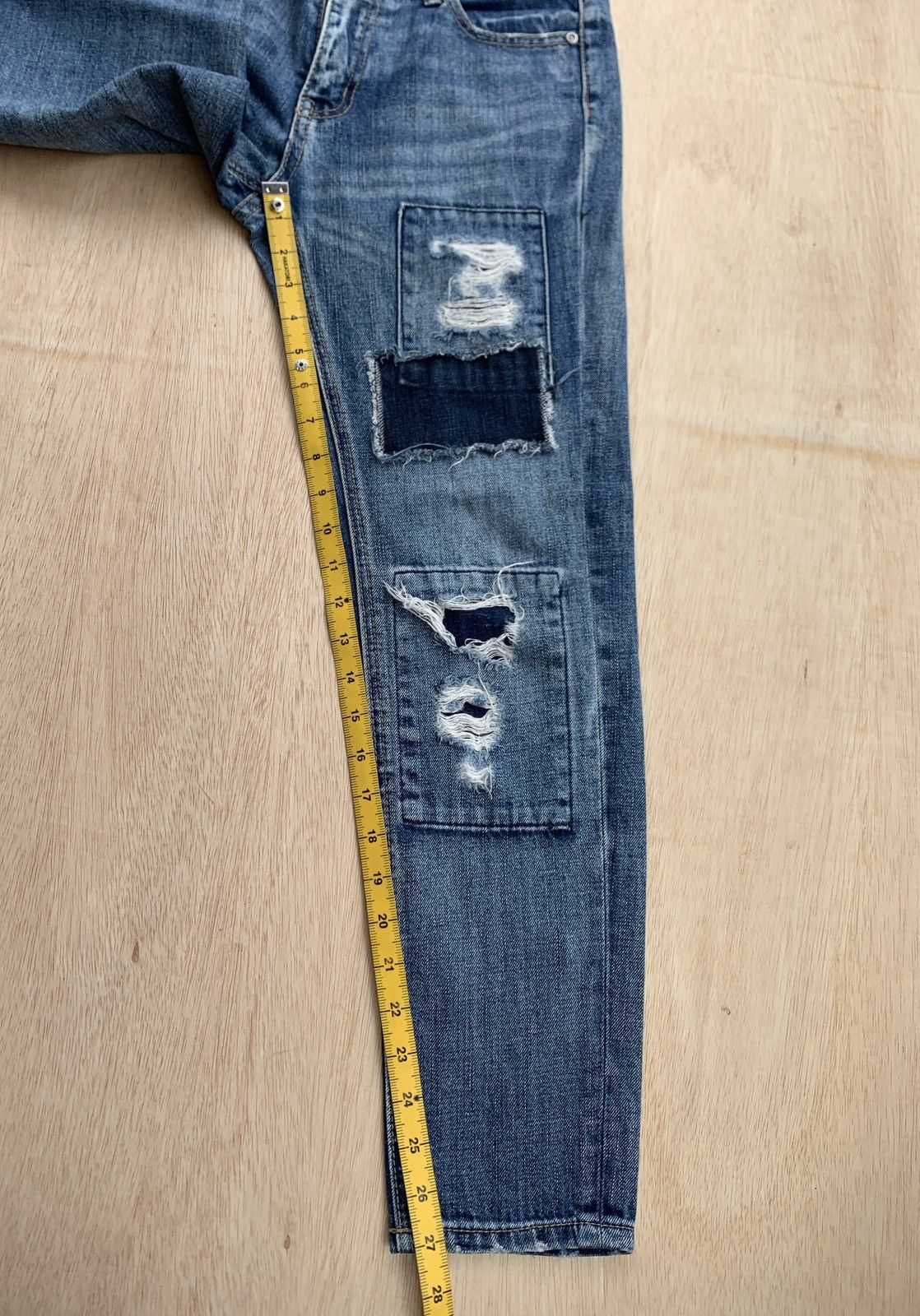 If Six Was Nine × Japanese Brand Distressed Denim Ozoc Patchwork Jeans Size US 30 / EU 46 - 8 Thumbnail