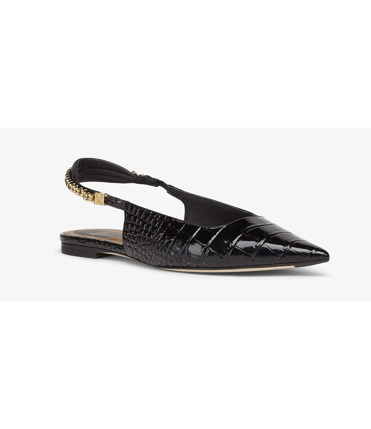 Fendi FENDI Colibri Lite black leather slingback flat shoes 7 37 Size US 7 / IT 37 - 1 Thumbnail