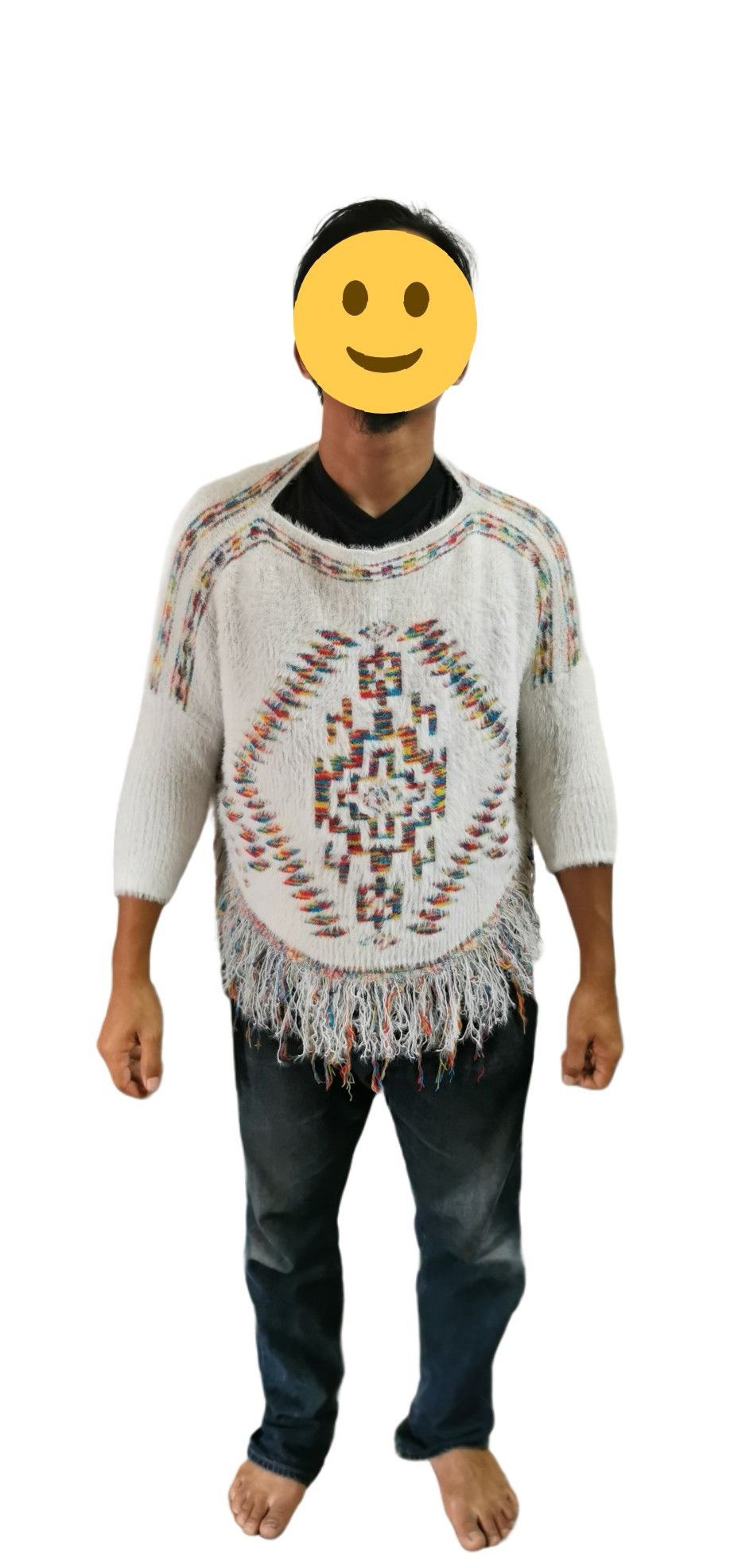 Japanese Brand Poncho Fleece Fringe Japanese Brand Size US XL / EU 56 / 4 - 7 Thumbnail