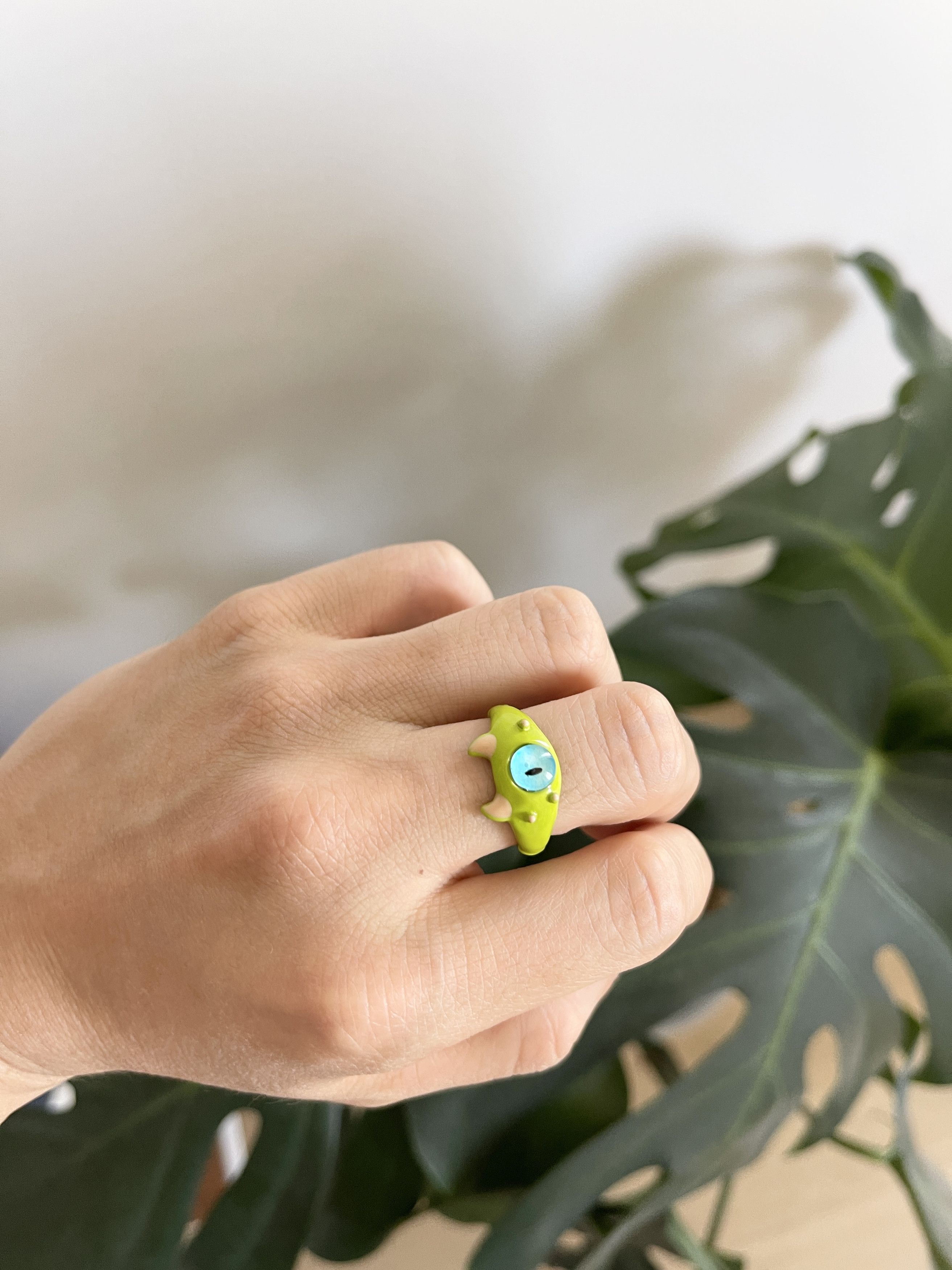Japanese Brand × Vintage STEAL! Y2K Japan Baby Evil Monster Eye Ring Size ONE SIZE - 3 Thumbnail