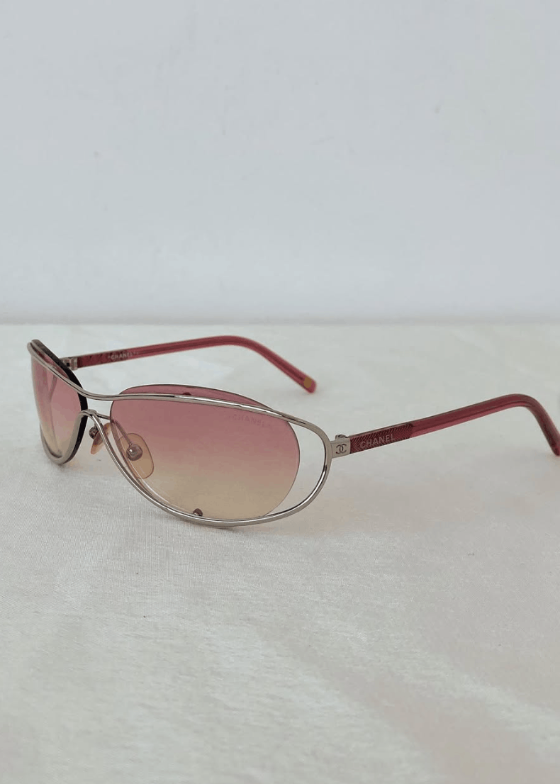 Chanel CHANEL Sunglasses 4020 Rimless Rhinestone 4017 Shields Size ONE SIZE - 2 Thumbnail