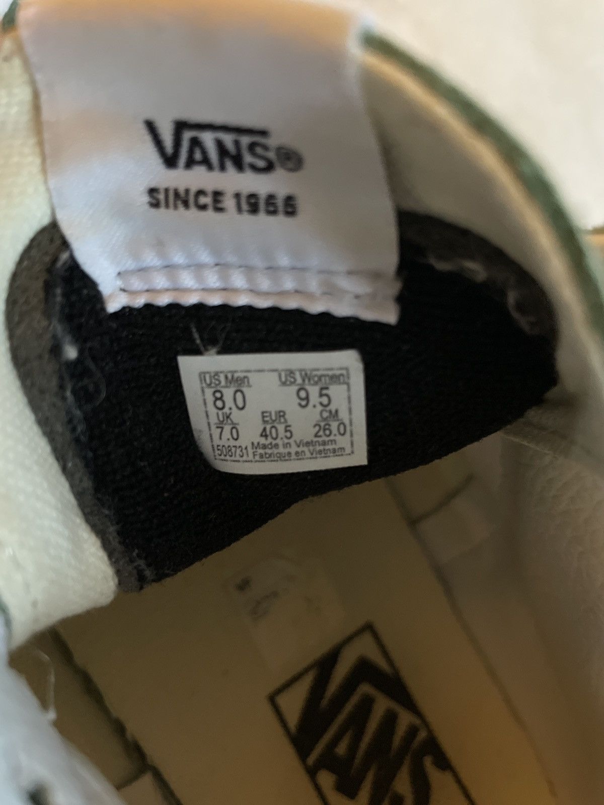 Vans Women's VANS Green Sk8 Hi Canvas & Suede Sneaker Size US 9.5 / IT 39.5 - 11 Thumbnail