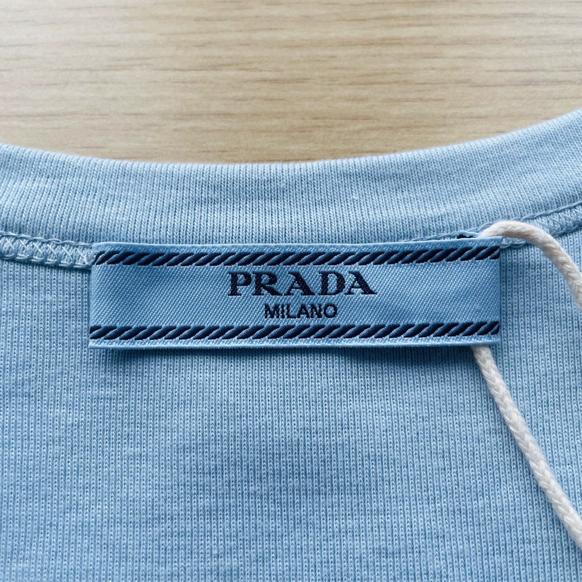 Prada PRADA Women's Sky Blue Logo Ribbed Knit Tank Top 40 Size S / US 4 / IT 40 - 3 Thumbnail