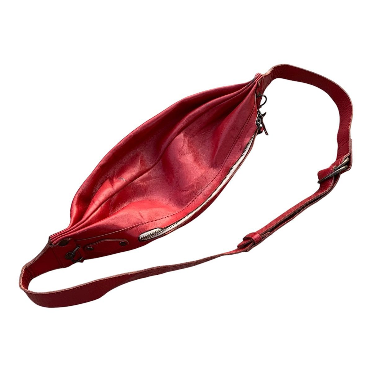 KMRii Vintage Red Leather Crossbody Shoulder Bag JPG Bag Style Size ONE SIZE - 3 Thumbnail