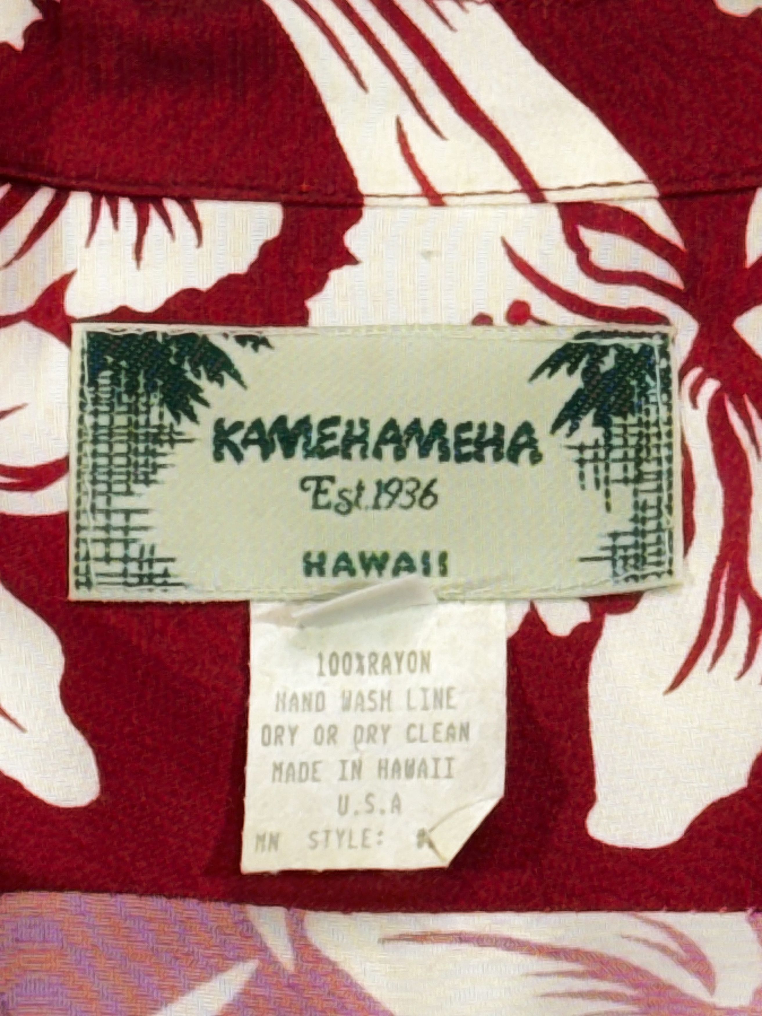 Vintage 90's~ Kamehameha Red 100% Rayon Size US XXS / EU 40 - 3 Thumbnail