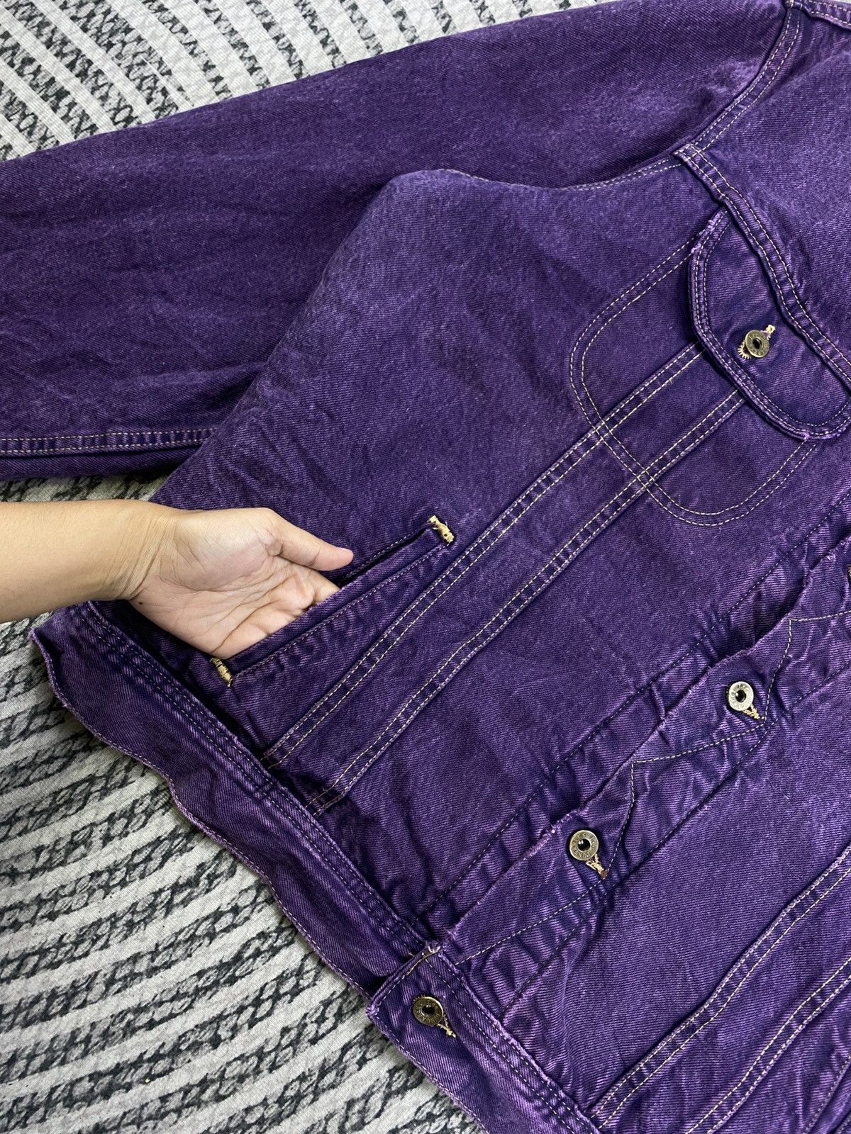 Vintage 80s LEE Dungarees Multipocket Purple Denim Jacket