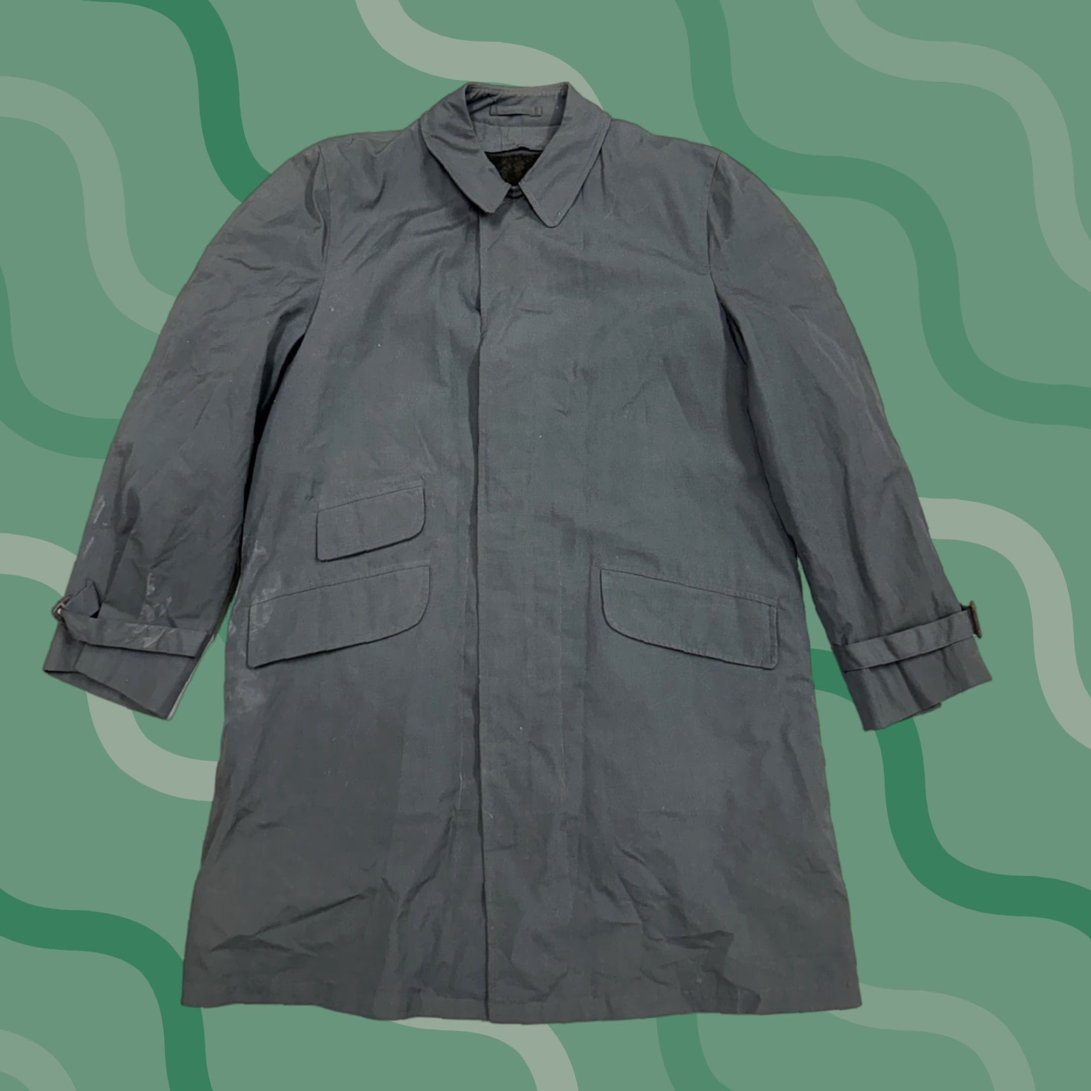 Rains VINTAGE Cricketeer Coat Mens M Gray Rain Trench Weathercoat Lined 60s 70s Weathercoat Coat Mens Gray Rain Coat Vintage 60s 70s Cricketeer Coat Size US M / EU 48-50 / 2 - 1 Thumbnail