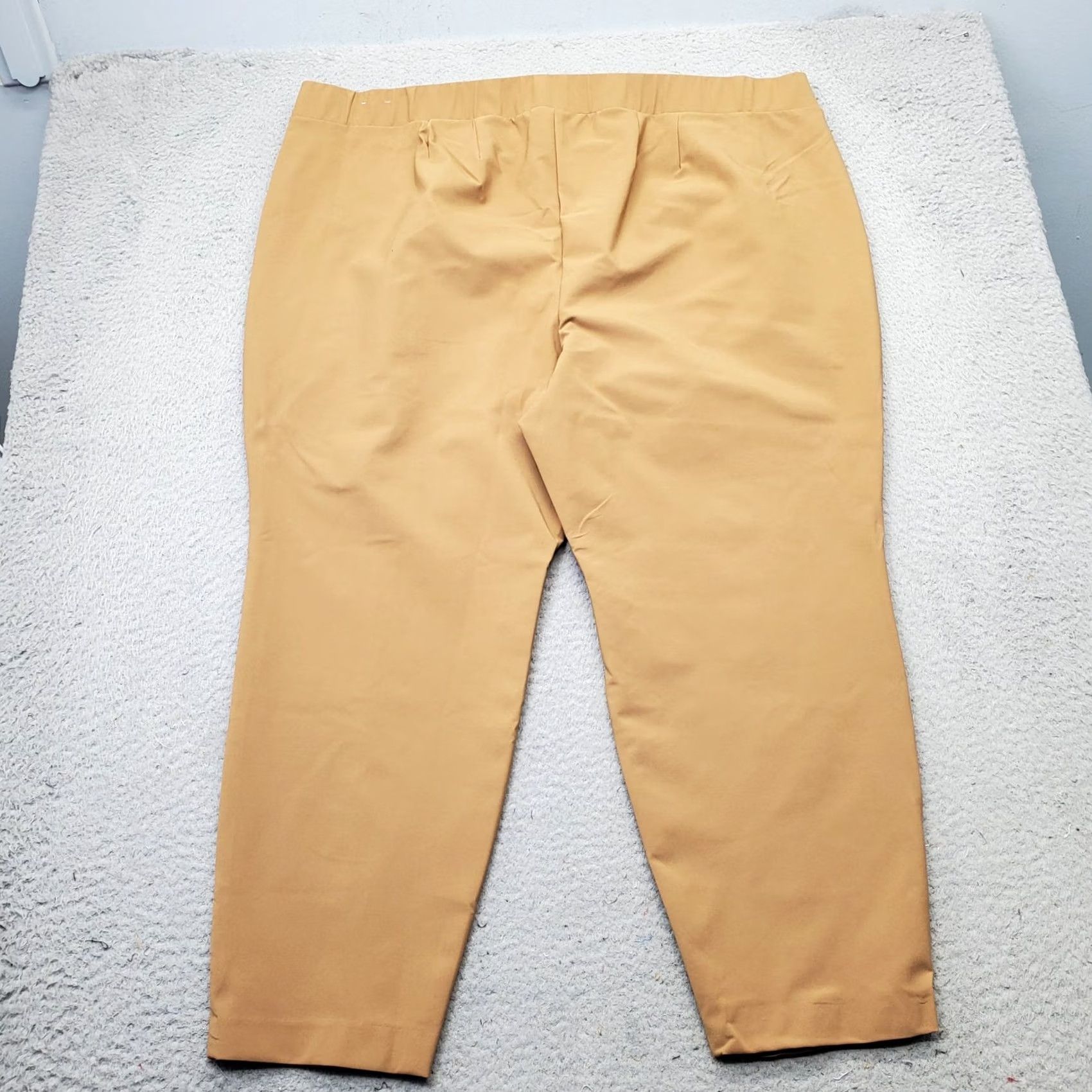 Vintage Lane Bryant Ankle Pants Womens 26 Tan Stretch Straight Leg Zipped Pocket Pull On Size 26" / US 2 / IT 38 - 2 Thumbnail