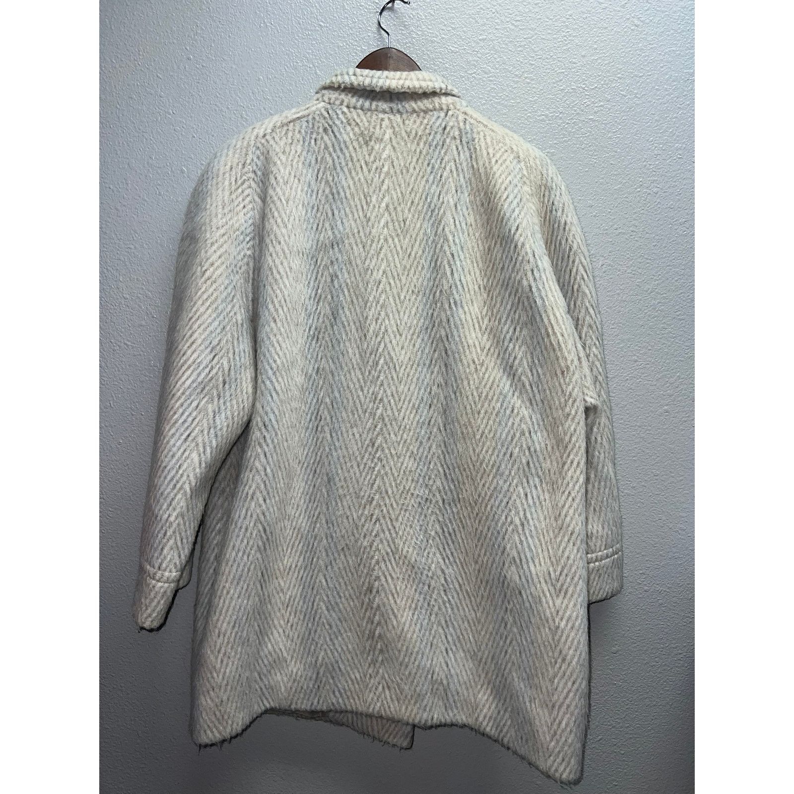 Vintage Womens Luxus Qualitat Mohair Wool Coat Overcoat Herringbone Size XL / US 12-14 / IT 48-50 - 9 Thumbnail