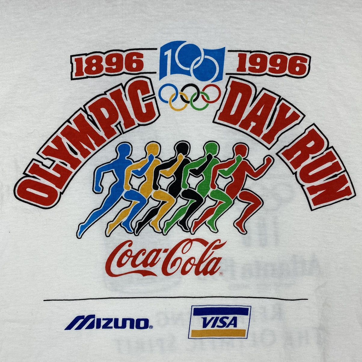 Coca Cola × USA Olympics × Vintage VINTAGE 90's OLYMPIC DAY RUN 100TH ANNIVERSARY TEE Size US L / EU 52-54 / 3 - 3 Thumbnail