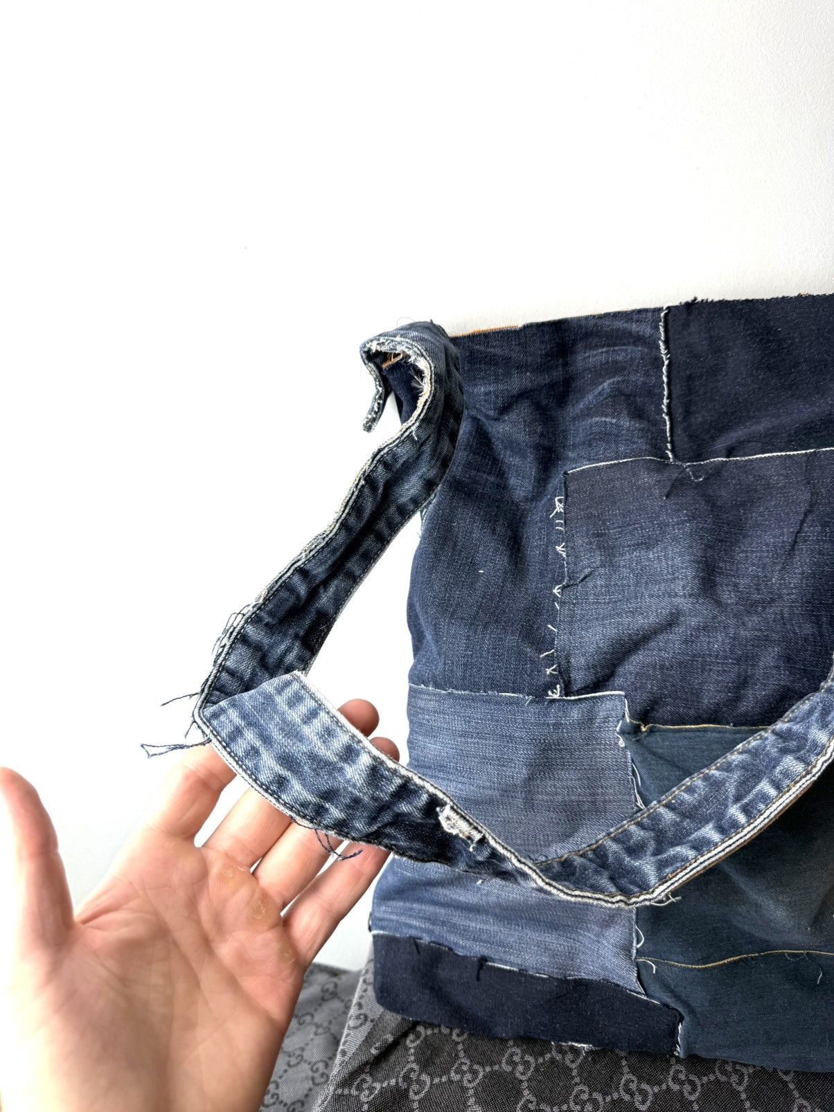 Vintage Rare! Vintage Patchwork Denim Bag Shopper Y2K Levis Diesel Size ONE SIZE - 3 Thumbnail