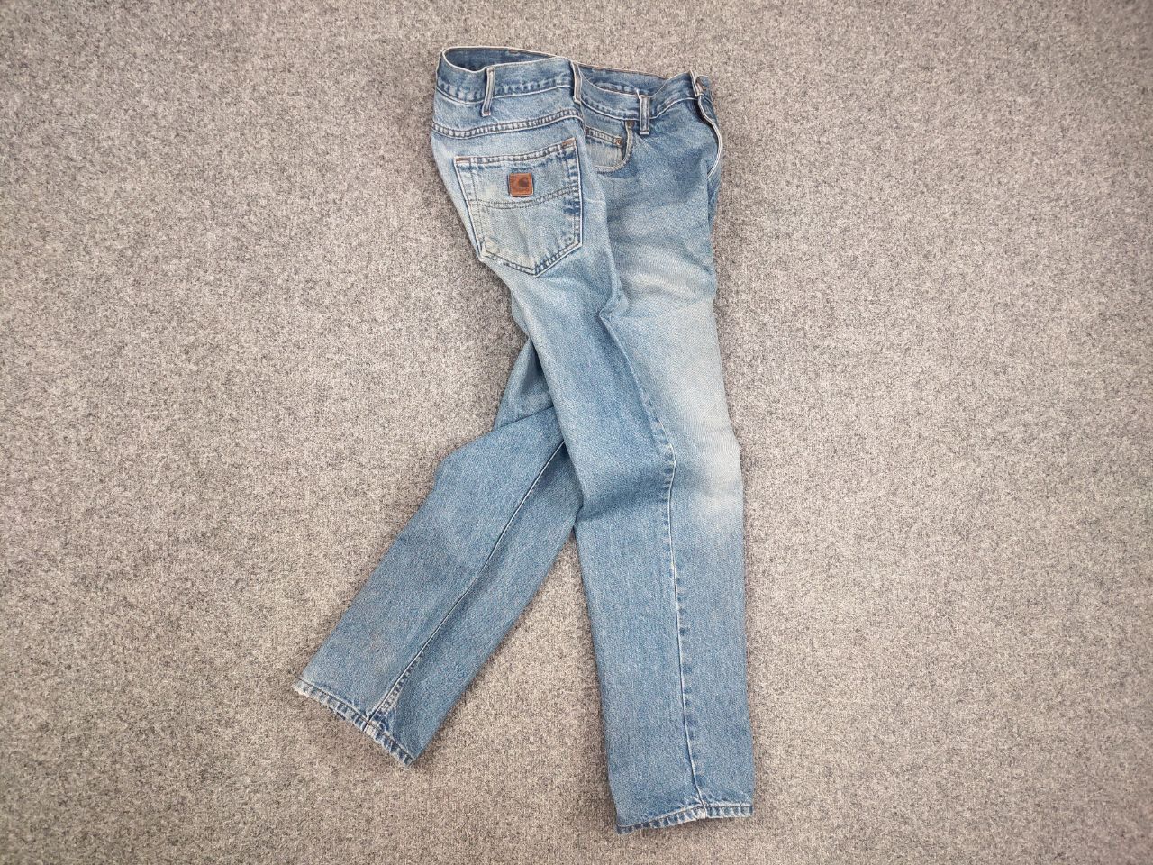 Carhartt Vintage 90's USA Carhartt Faded Blue Distressed Denim Jeans Size US 34 / EU 50 - 13 Thumbnail
