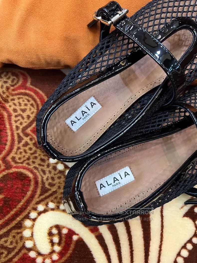 Alaia Alaia Black Net Women's Mary Jane Flat Ballet Dance Shoes Size US 7.5 / IT 37.5 - 4 Thumbnail