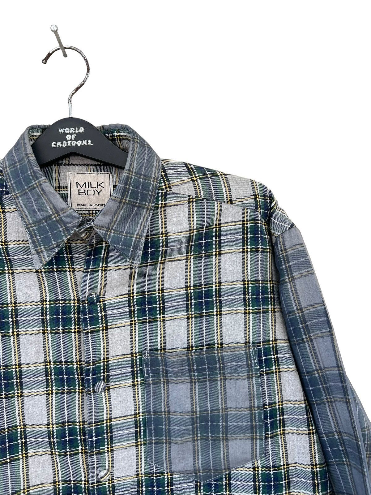 20471120 Vintage 90s MILK BOY Japan Hybrid Flannel Shirt Size US L / EU 52-54 / 3 - 7 Thumbnail