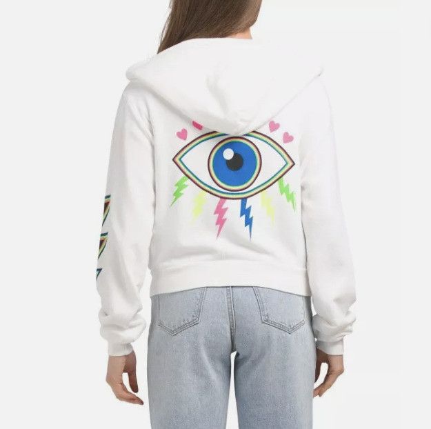 Other Lauren Moshi Lightning Eye Zip Hoodie White ( XS ) Size XS / US 0-2 / IT 36-38 - 2 Thumbnail