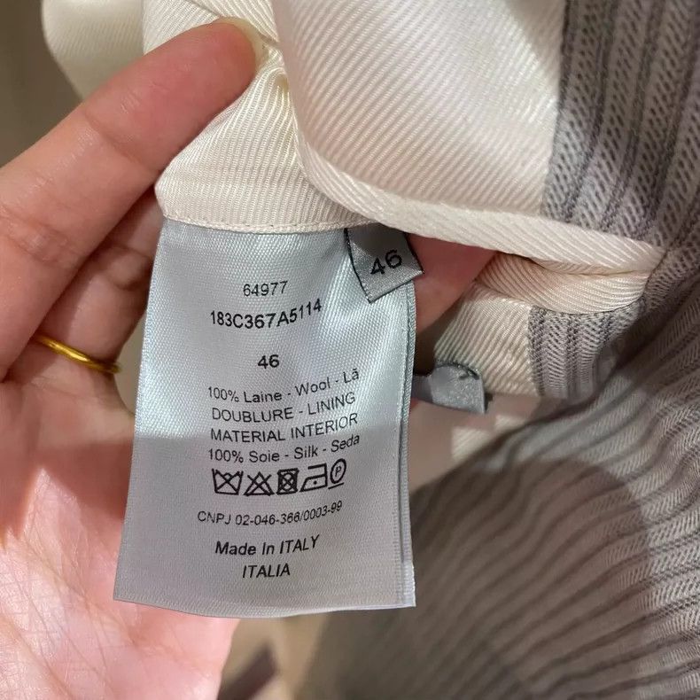 Dior Dior Silk collar show thin stripe double collar wool suit 2 Size 46R - 4 Thumbnail