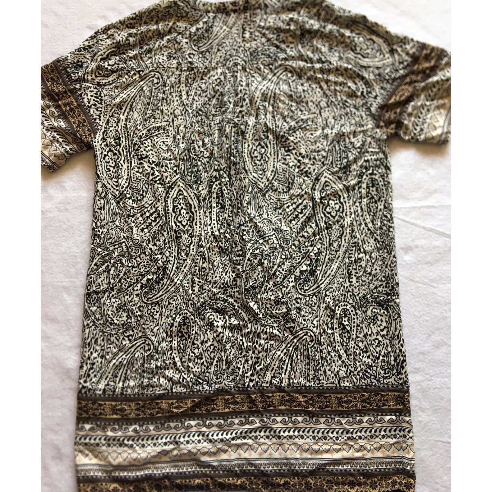Forever 21 FOREVER 21 Shirt Dress Tunic / B7 / Ivory Black Animal Print / Button-Up / Collared / Sleeveless Long Shirt Dress / L / Women Size L / US 10 / IT 46 - 7 Thumbnail
