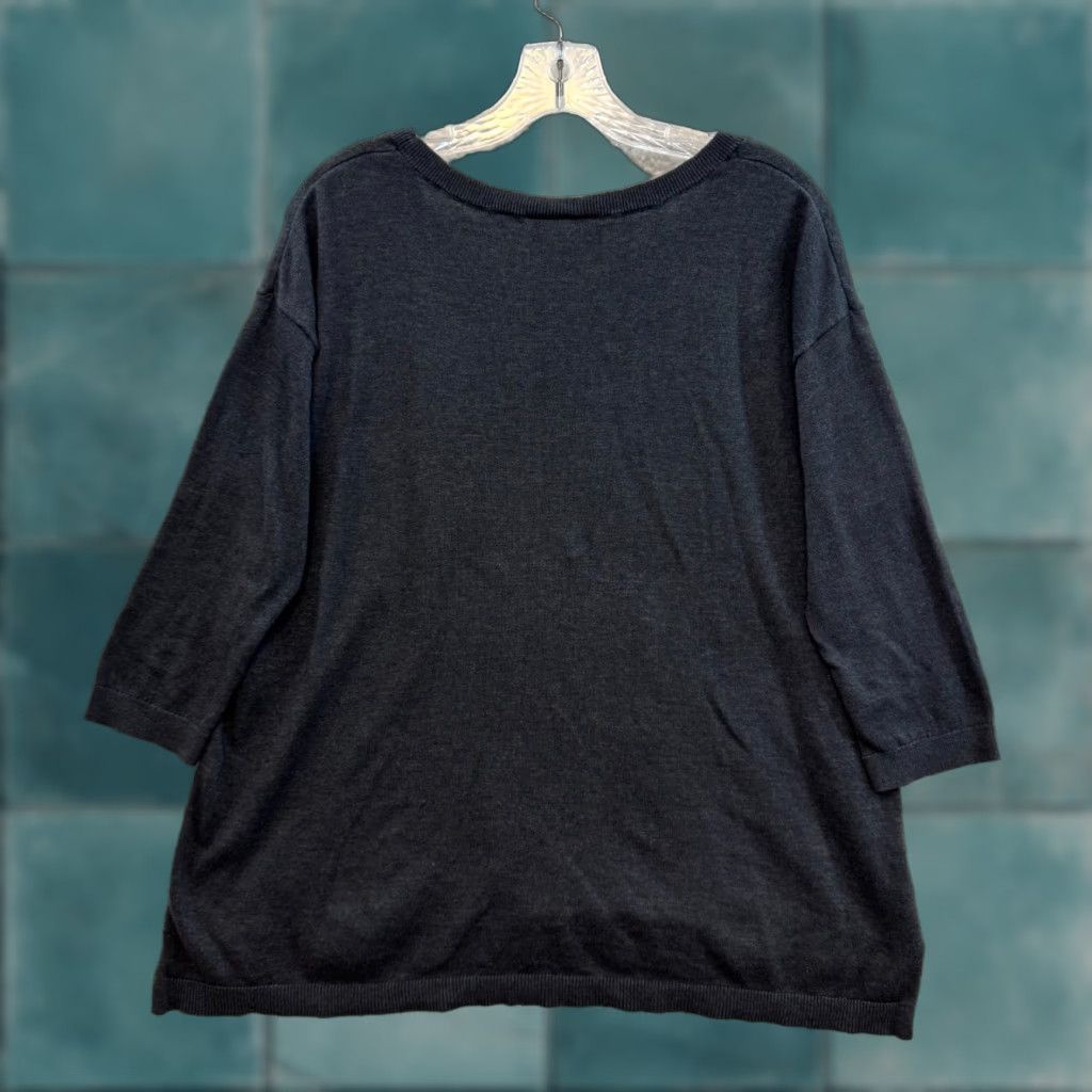 Vintage Lane Bryant Dog Sweater Top 3/4 Sleeve Gray Knit 14 16 XL Women T-Shirt Pullover French Bulldog Budget Casual Size XL / US 12-14 / IT 48-50 - 1 Thumbnail