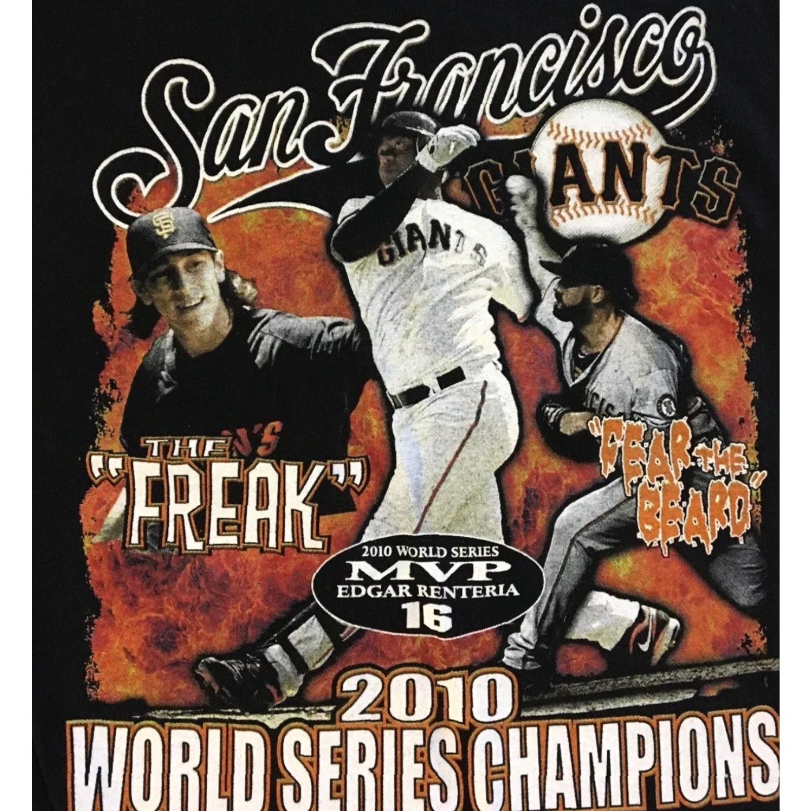 Vintage VINTAGE 2010 SF Giants World Series Champs Eddie Renteria AOP Shirt S Baseball Grunge Size US S / EU 44-46 / 1 - 3 Thumbnail