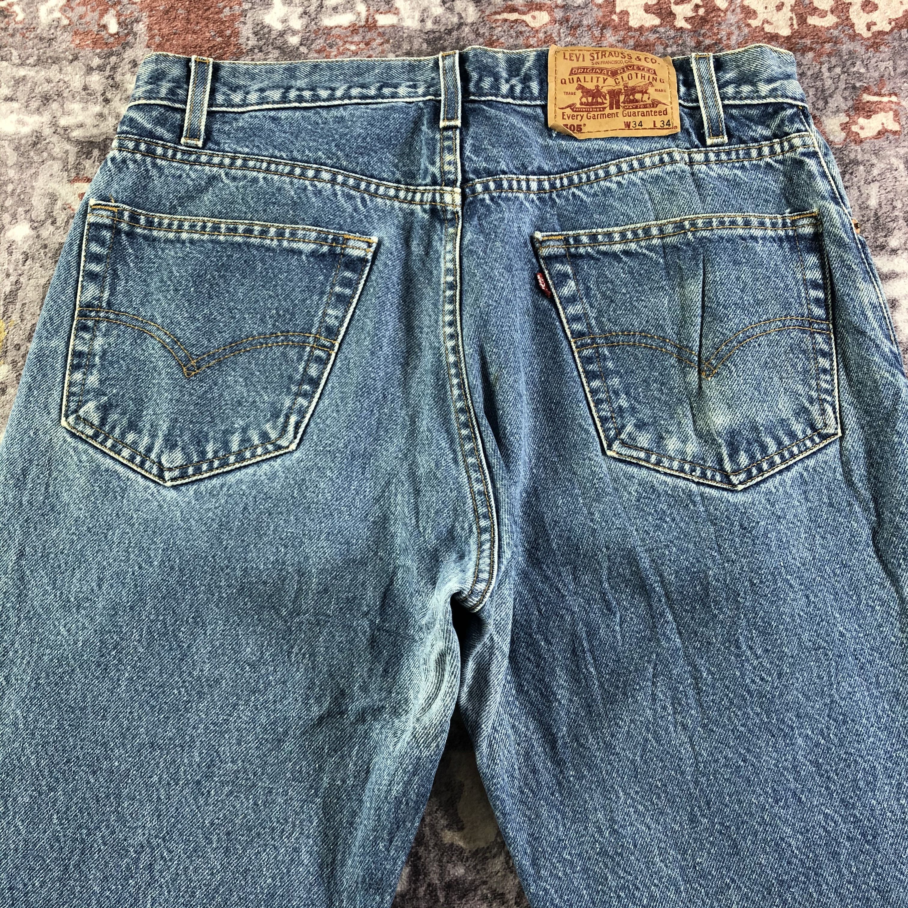 Levi's × Vintage 90s Vintage Orange Tab Levis 505 Jeans-JM3284 Size US 34 / EU 50 - 4 Thumbnail