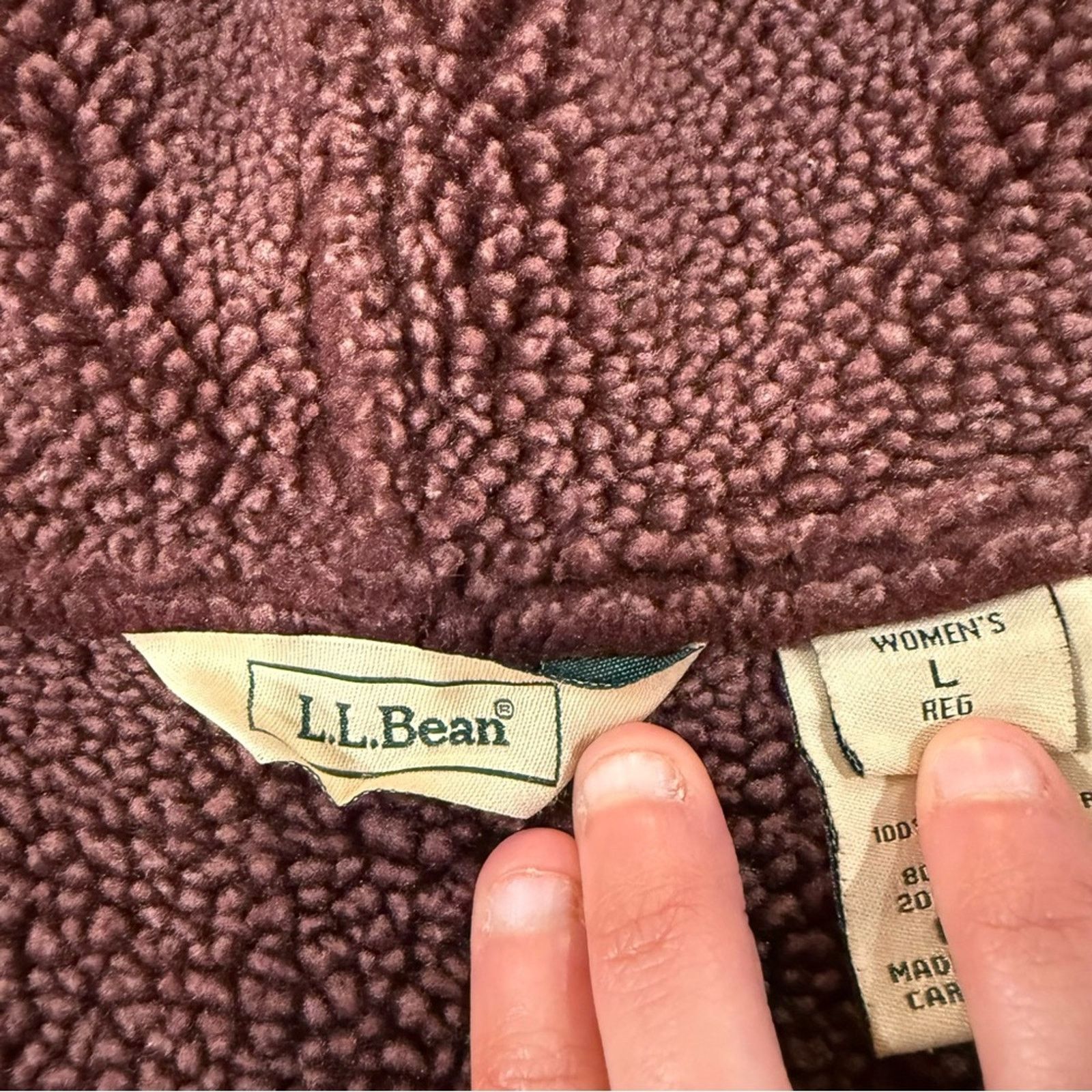 L.L. Bean L.L. Bean FauxSuede Shearling Sherpa Lined Coat Womens Large Size L / US 10 / IT 46 - 4 Thumbnail