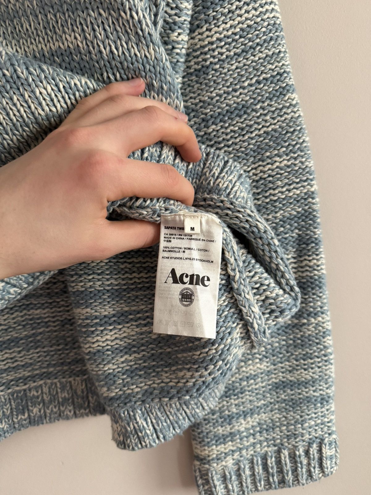 Acne Studios Acne Studios Blue Melange Cropped Knit Sweater Size M / US 6-8 / IT 42-44 - 5 Thumbnail