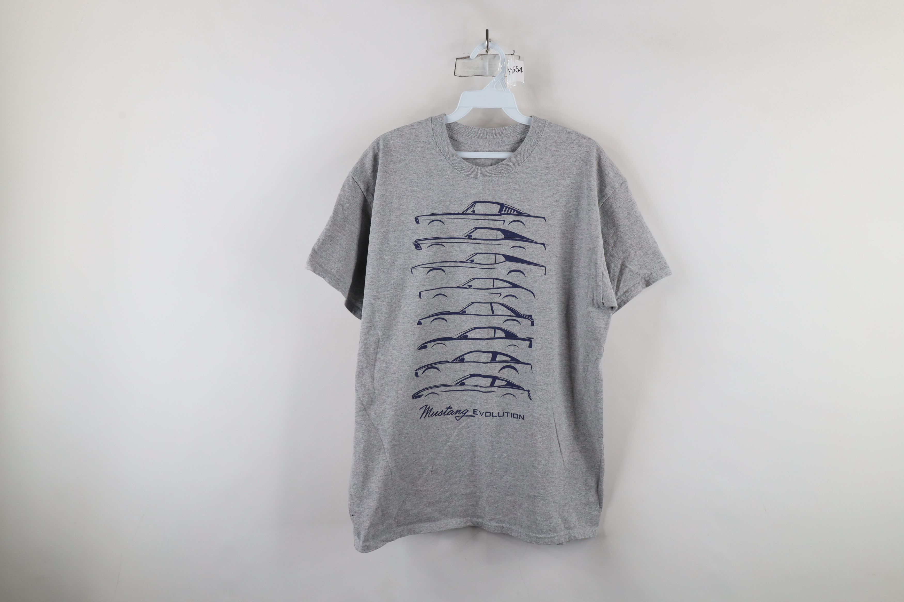 Vintage Vintage Ford Motor Co Mustang Car Evolution T-Shirt Gray Size US L / EU 52-54 / 3 - 1 Thumbnail
