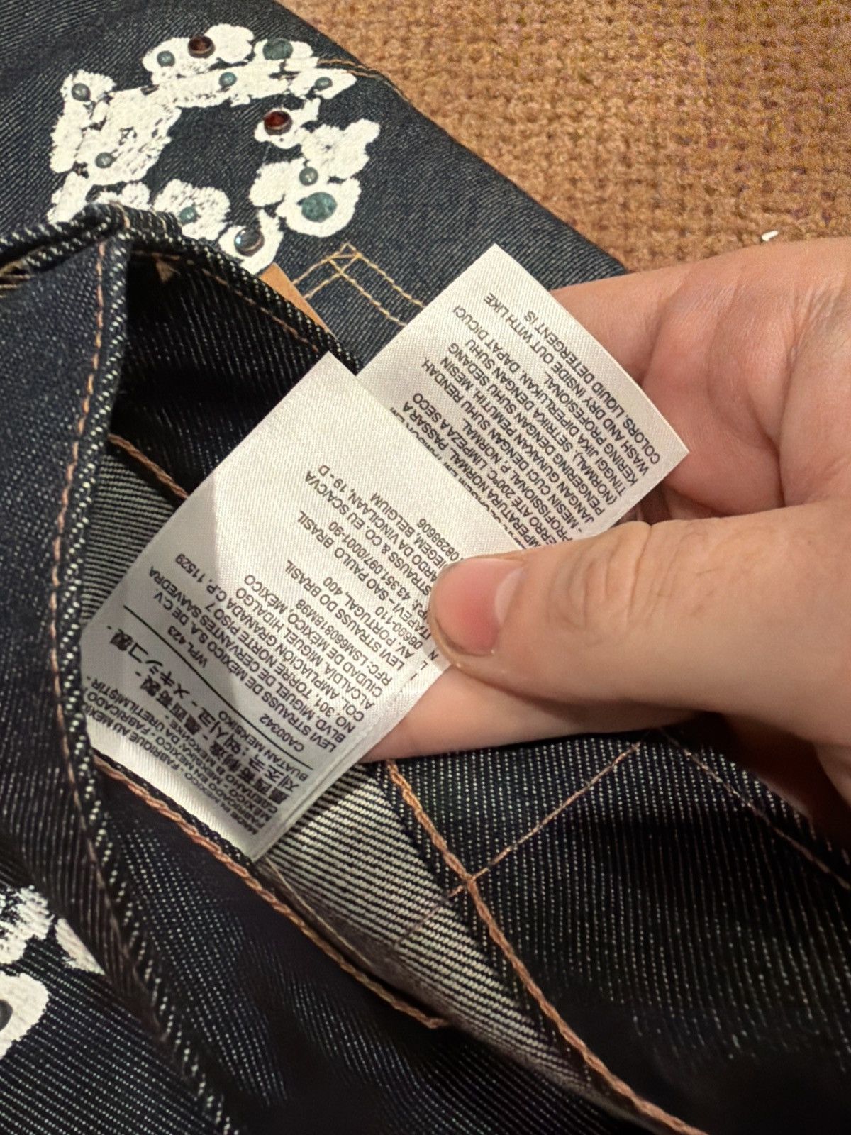 DENIM TEARS Denim tears rhinestone raw jeans Size US 32 / EU 48 - 7 Thumbnail