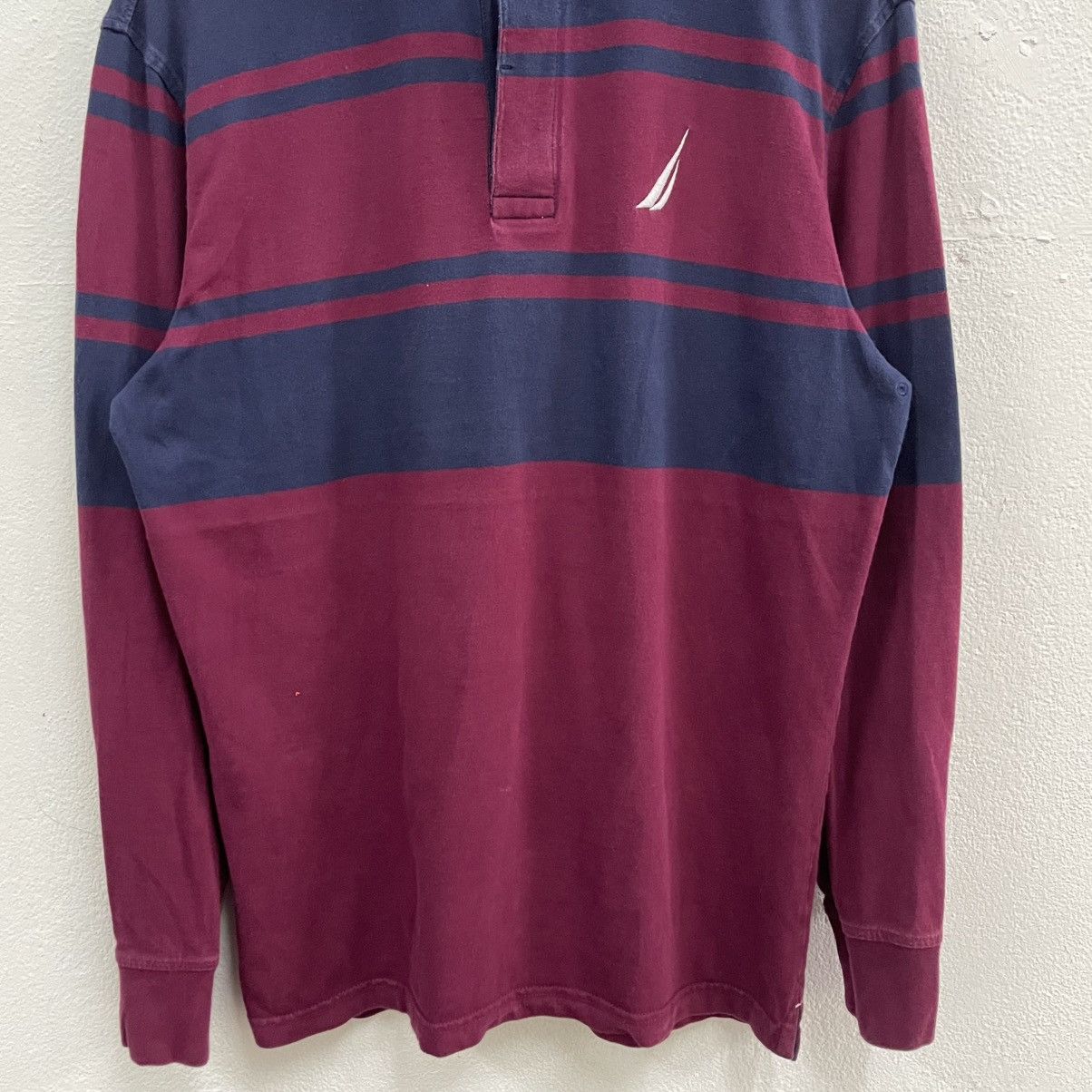 Nautica × Vintage 🔥Vintage Nautica Small Logo Stripes Polos Rugby Shirts Size US L / EU 52-54 / 3 - 5 Thumbnail
