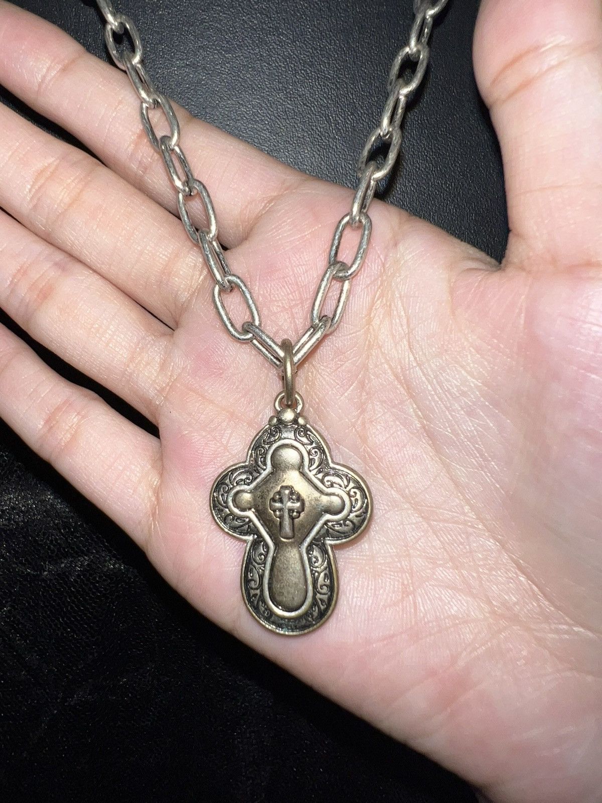 Japanese Brand Vintage cross necklace ➕🖤 Size ONE SIZE - 4 Thumbnail