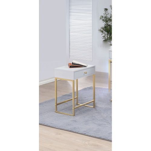 Designer × Homemade ACME Coleen Side Table in White & Brass 82298 Size US L / EU 52-54 / 3 - 3 Thumbnail