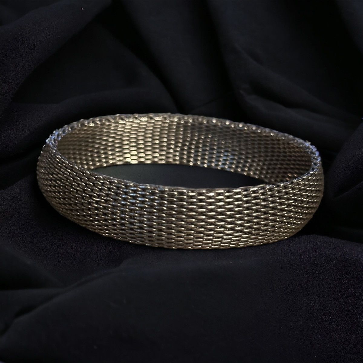 Vintage Vintage silver tone flexible mesh bangle bracelet Size ONE SIZE - 1 Thumbnail